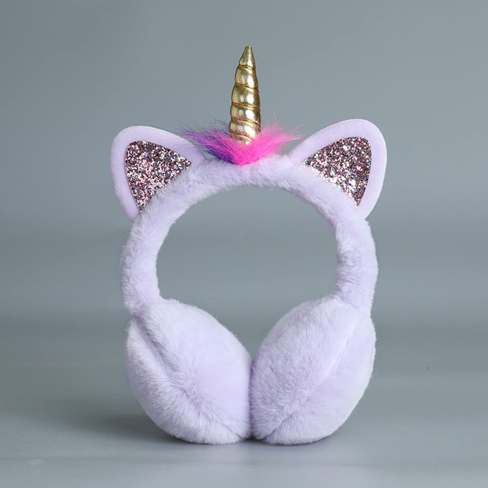 ZTL Soft Plush Unicorn Earmuffs for Girls, Kids & Women - Cozy Winter Ear Warmers for Cold Weather - Perfect for Outdoor Activities, School, Snow Play & Winter Fashion Accessories