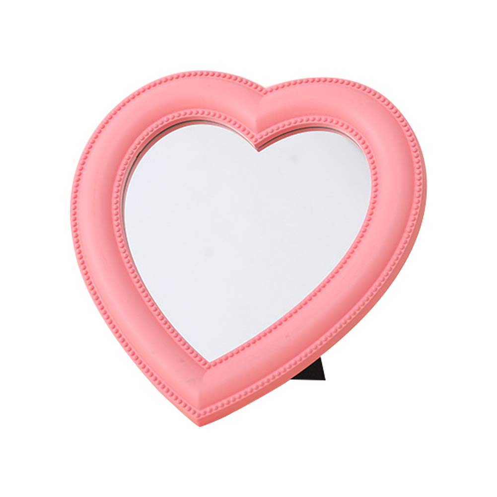 Eioflia Heart Shaped Makeup Mirror with LED Lights - Vanity Mirror for Women, Girls, Ladies - Portable Desktop & Wall Hanging Cosmetic Mirror (Pink) - Perfect for Home, Bedroom, Bathroom & Travel Makeup Application