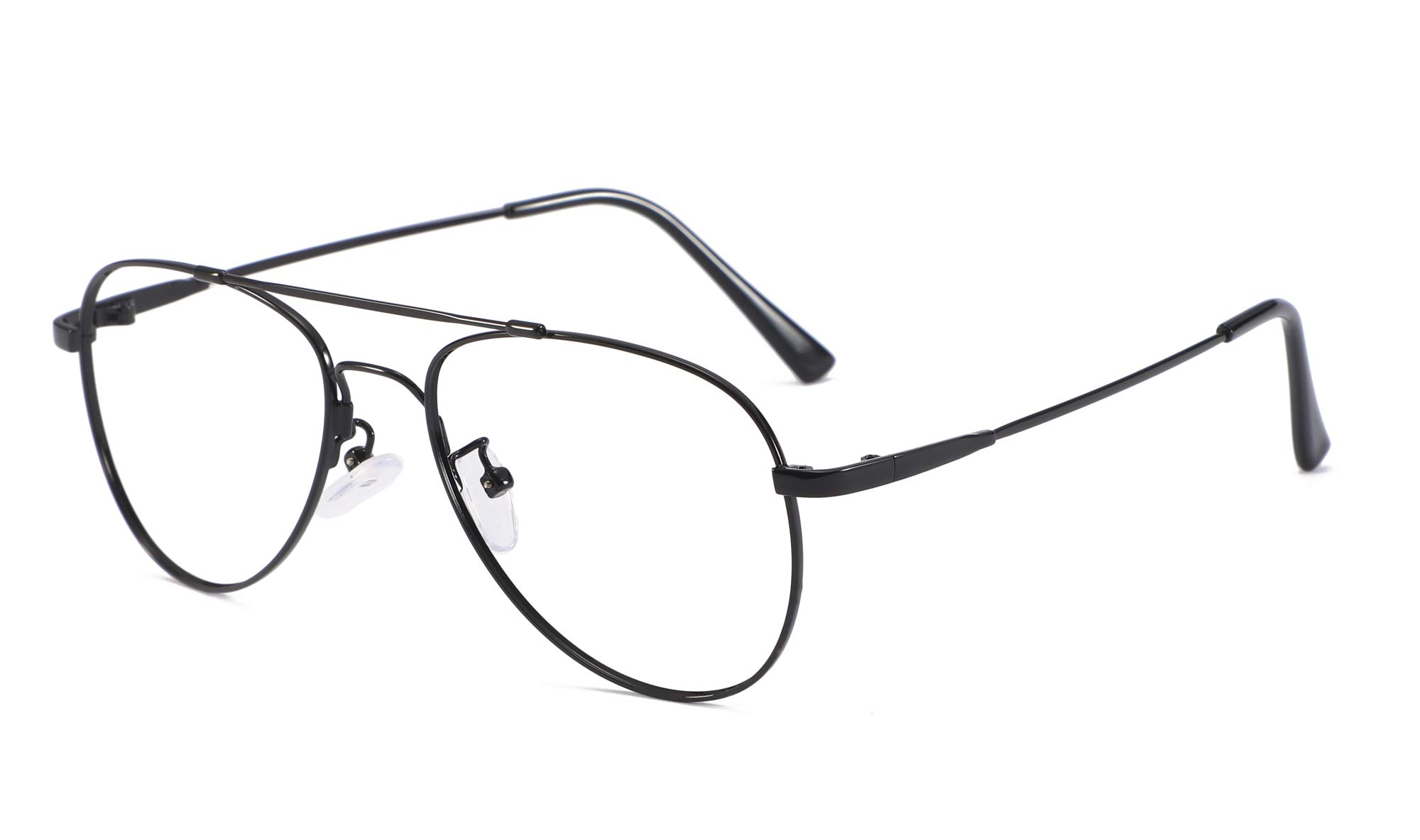 SOOLALA Memory Metal Reading Glasses - Lightweight Square Computer Readers for Men & Women - Perfect for Office Work, Computer Use, and Reading Books