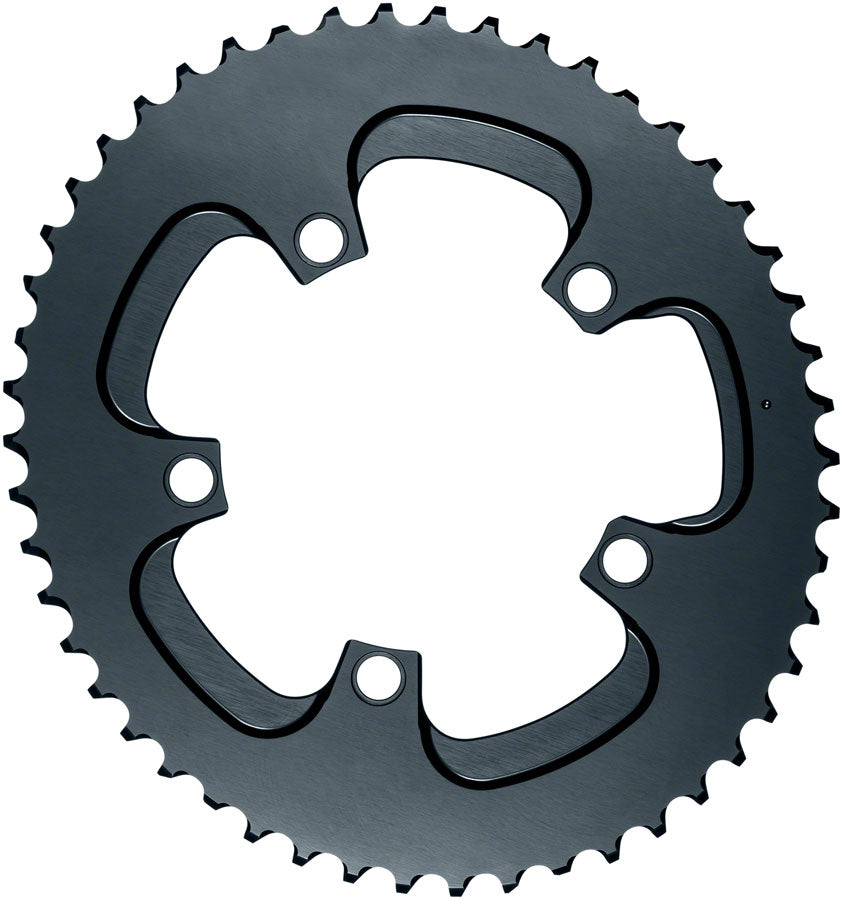 AbsoluteBLACK Silver Series 50T Oval Chainring - 110 BCD 5-Bolt Aluminum MTB Chainring for Gravel & Mountain Bikes - Lightweight & Durable for Off-Road Cycling & Trail Riding