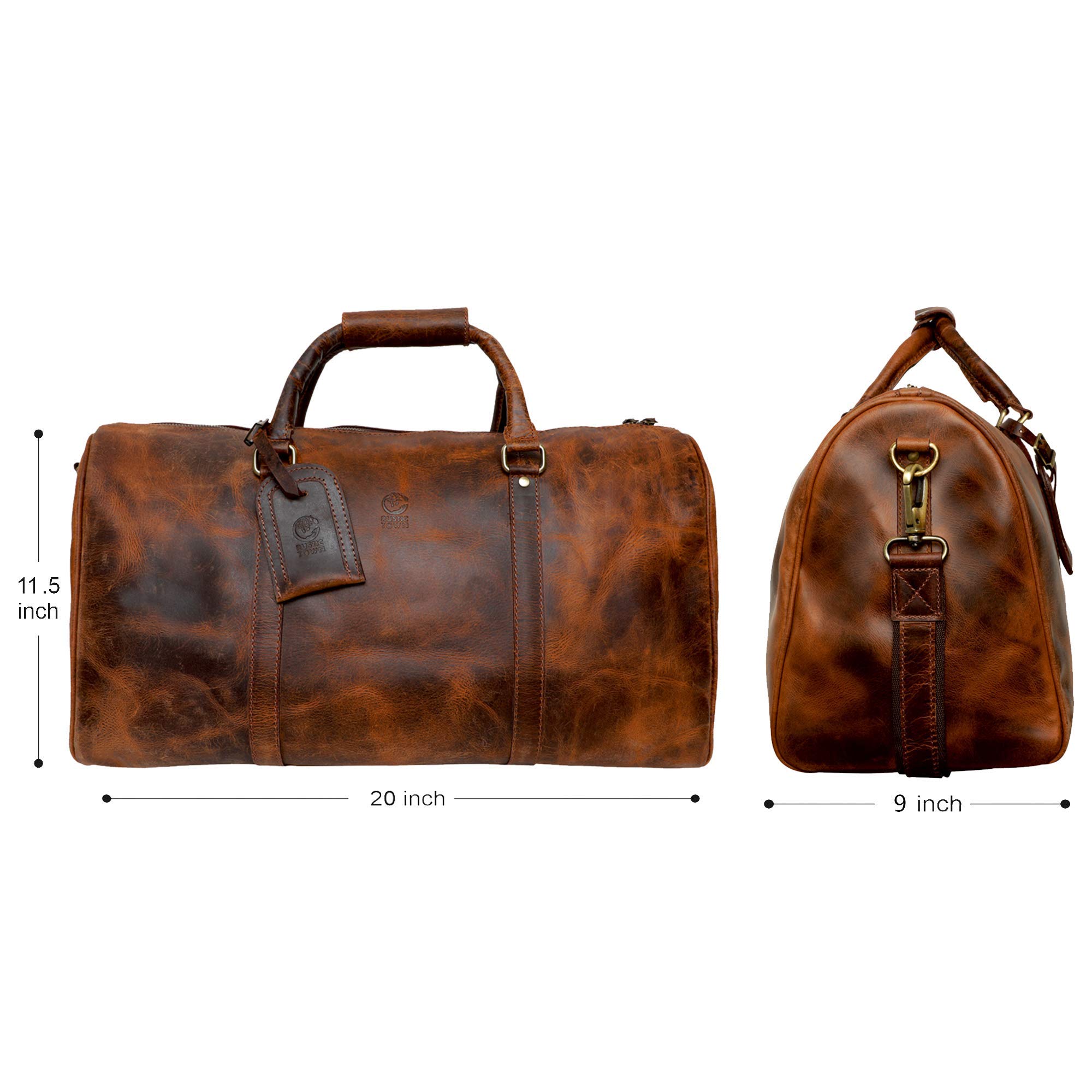 Premium Leather Duffel Bag & Toiletry Bag Set - Durable Travel Luggage Combo for Men & Women | Perfect Business Trip, Gym & Weekend Getaway Accessories