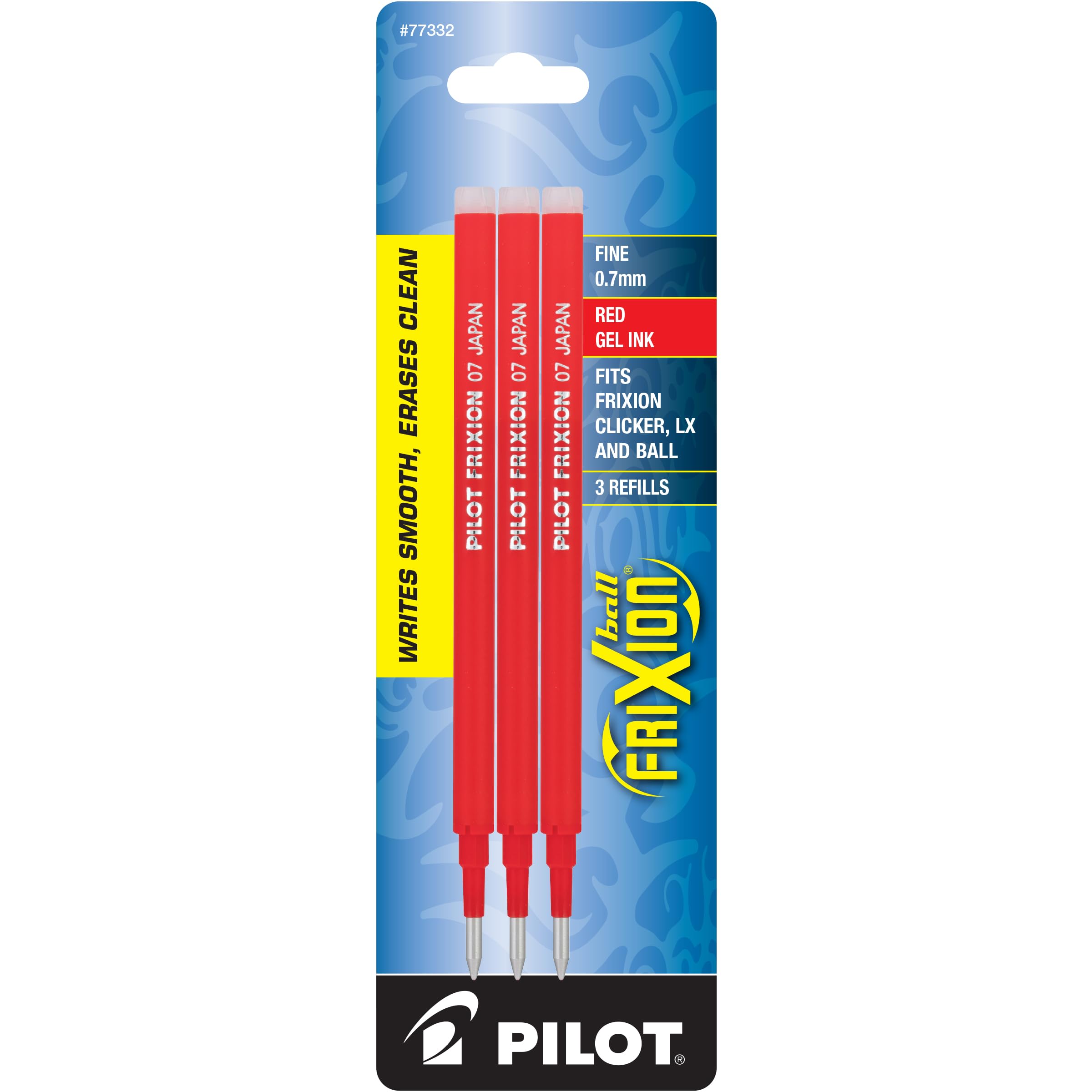 Pilot FriXion Erasable Gel Ink Pen Refills - Fine Point 0.7mm, Red Ink (18 Pack) for Smooth Writing - Perfect for School, Office & Note-Taking