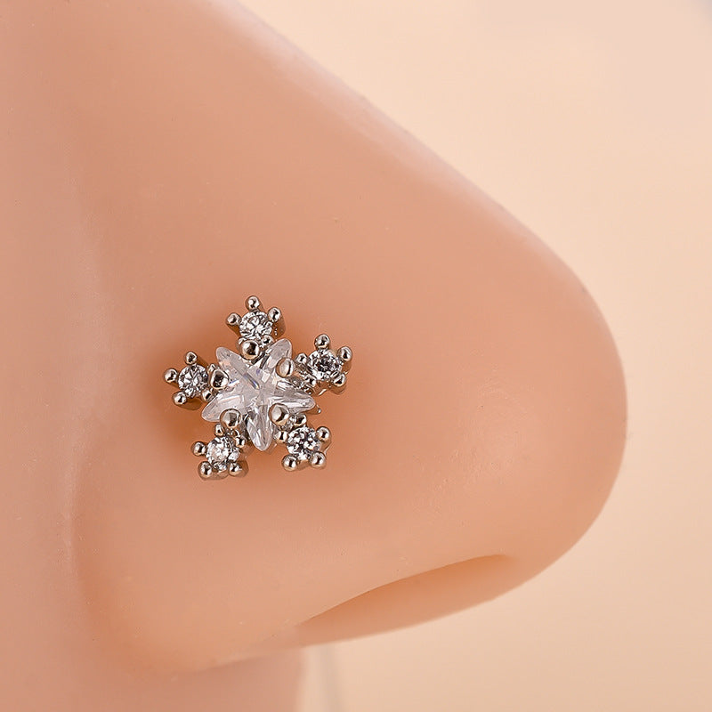 20G Hypoallergenic Rose Leaf Nose Studs - Surgical Steel Nose Ring for Sensitive Skin | Perfect for Everyday Wear, Parties & Special Occasions | HSPJ700