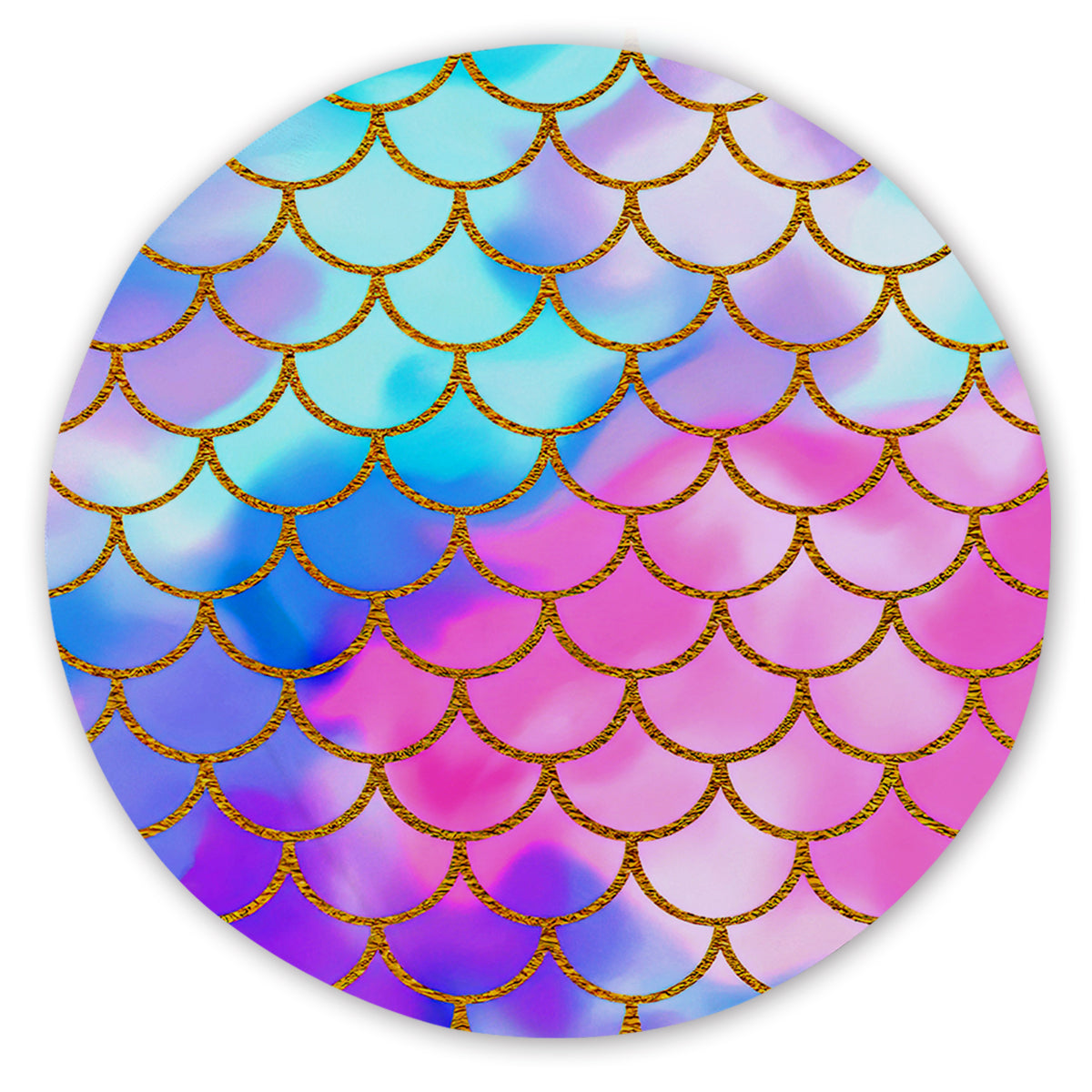 Mermaid Passion Round Area Rug - Soft Non-Slip Boho Decor for Living Room, Bedroom, Nursery | Coastal Themed Home Decor