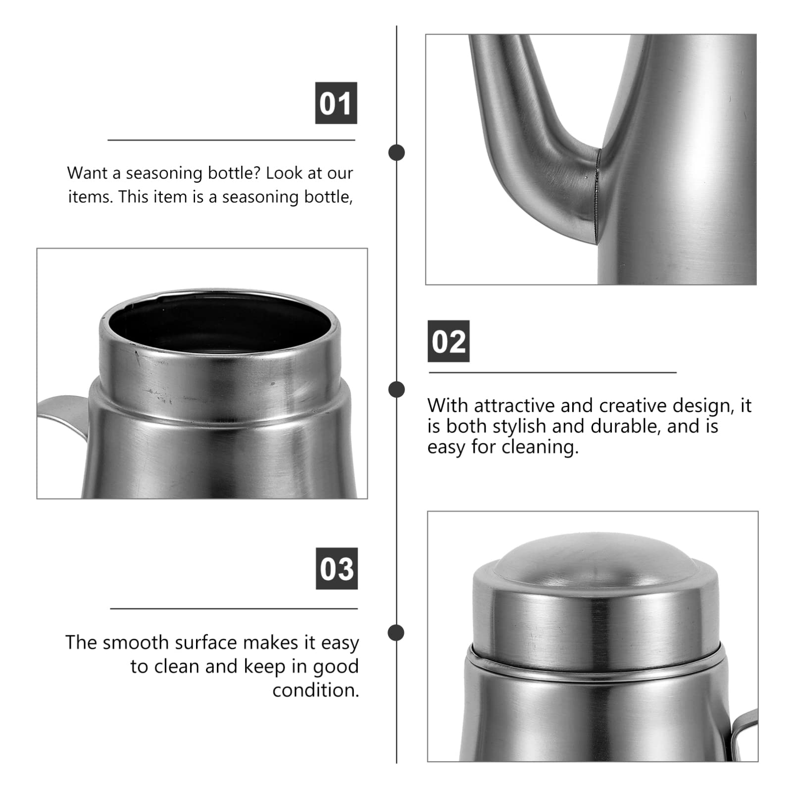 CALLARON Stainless Steel Oil Dispenser Bottle - Kitchen Seasoning Container for Olive, Vegetable & Cooking Oil - Durable & Portable Metal Oil Bottle for Home, Restaurant & Outdoor Cooking