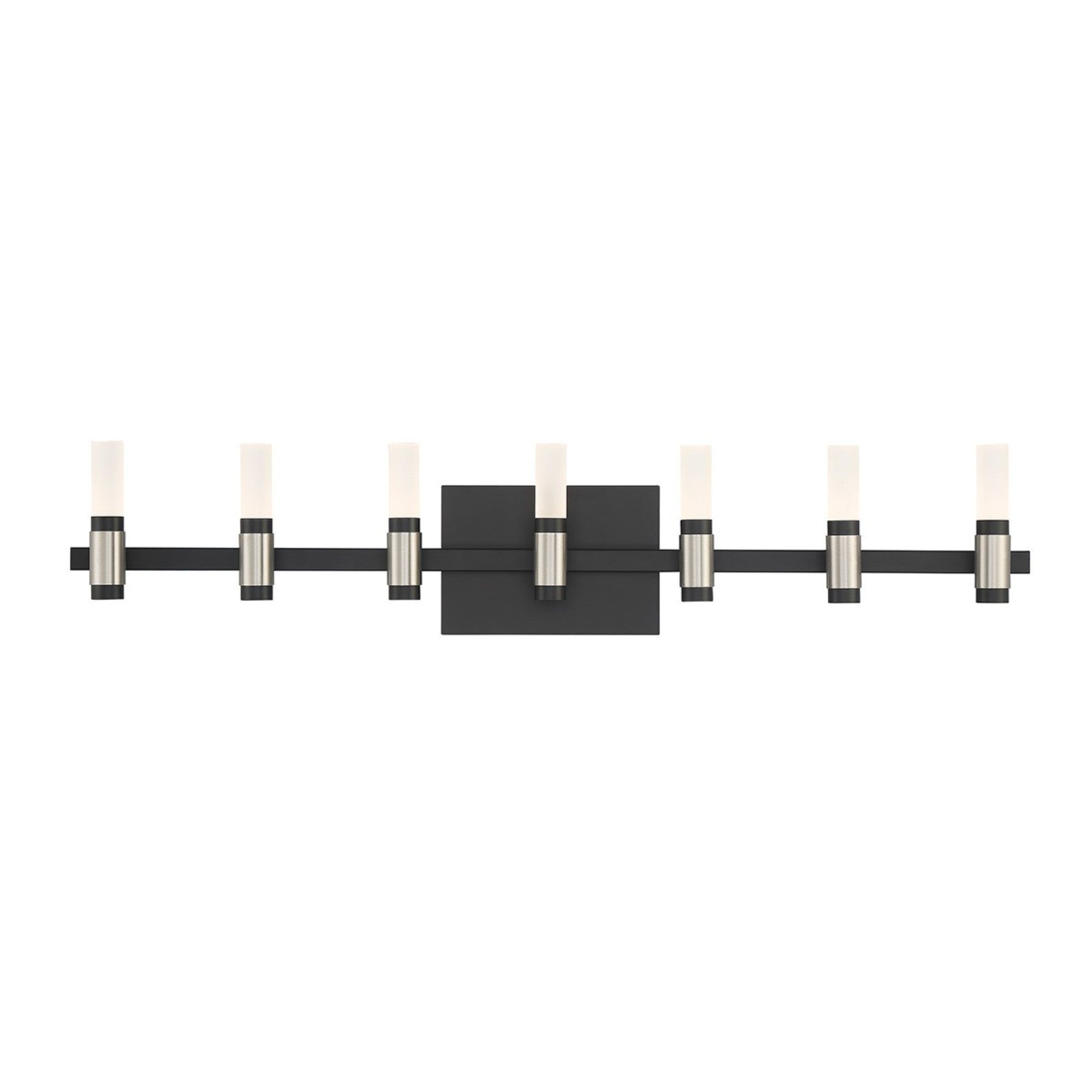 Albany 7-Light 32 LED Vanity Mirror with Silver & Black Finish - Perfect for Bathroom Makeup & Dressing Room Lighting