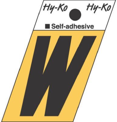 Hy-Ko 1-1/2 Inch Black Aluminum Self-Adhesive Letter W - Perfect for Mailboxes, Address Signs, and DIY Home Decor Projects