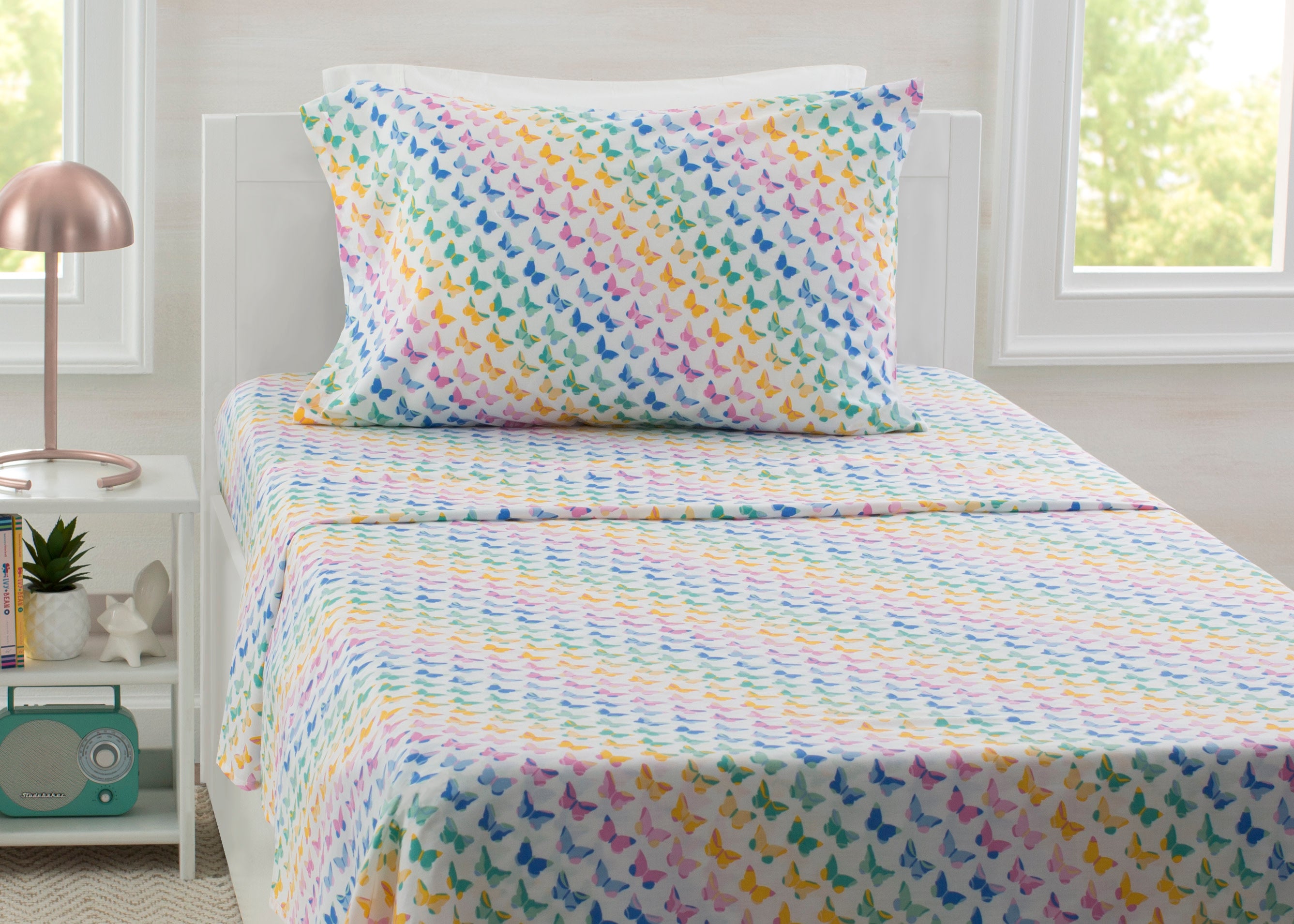 Butterflies 3-Piece Twin Sheet Set - Soft Microfiber Bedding for Kids & Teens - Perfect for Bedrooms, Dorms, and Sleepovers