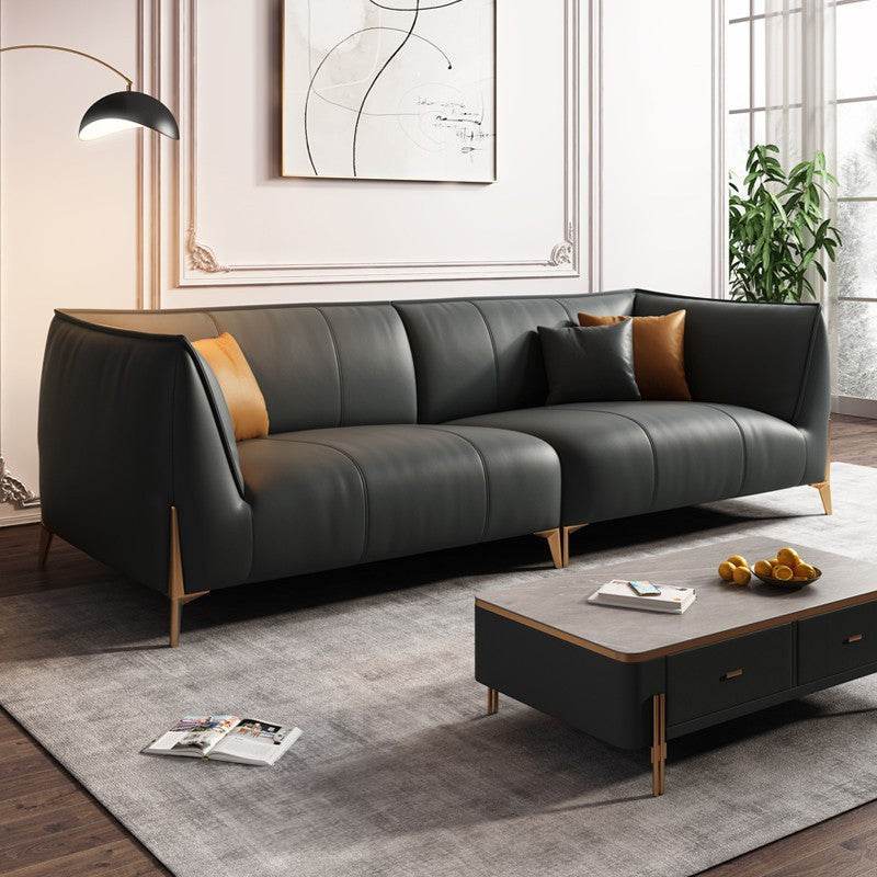 Stylish Maven Faux Leather Sofa - Modern PU Leather Couch for Living Room, Lounge & Office - Comfortable Sectional Sofa for Home Decor