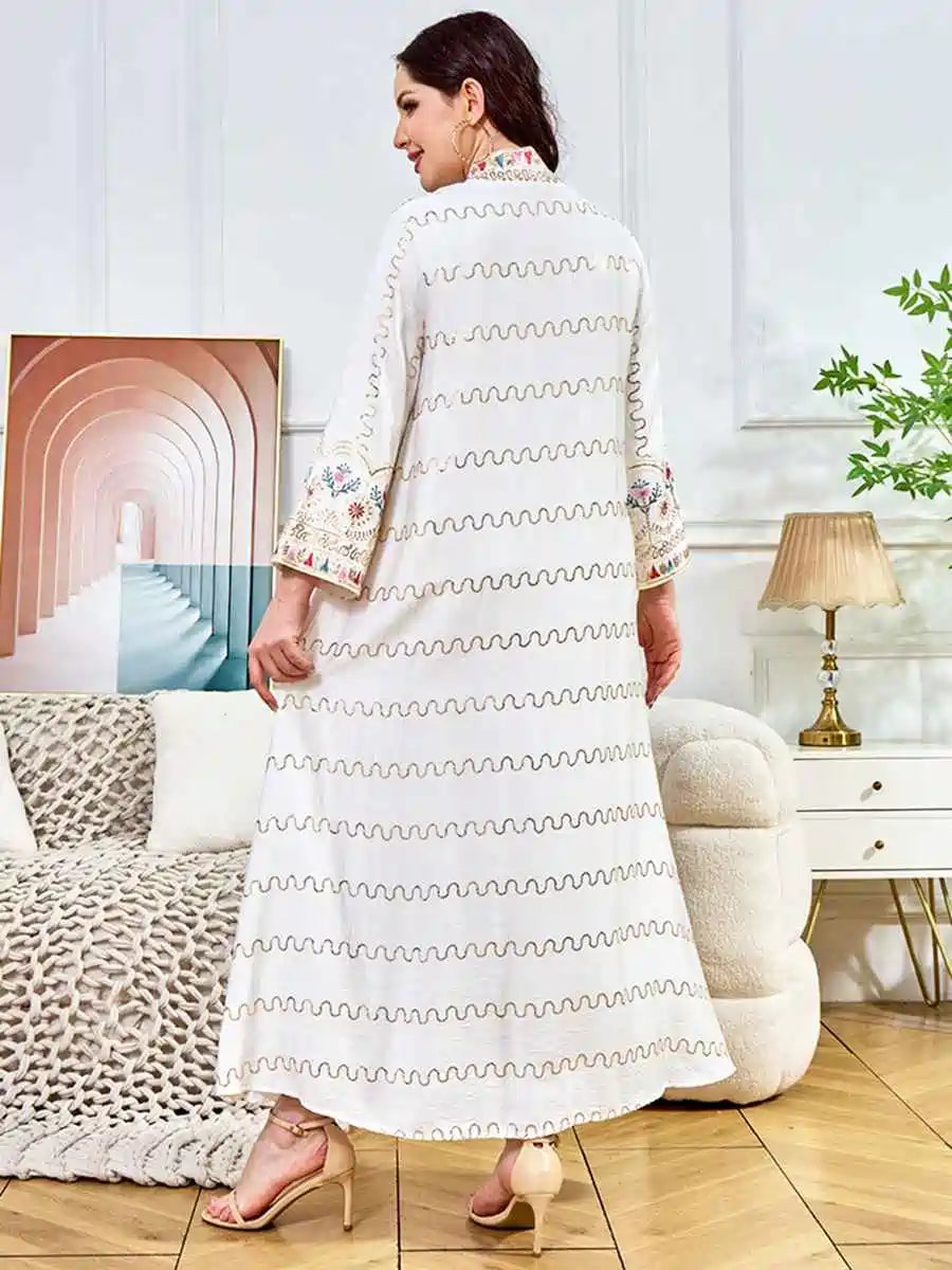 Elegant Eid Sequins Caftan Dress for Women - Glamorous Evening Party Gown with Sparkling Embellishments | Perfect for Holiday Celebrations, Weddings & Special Occasions