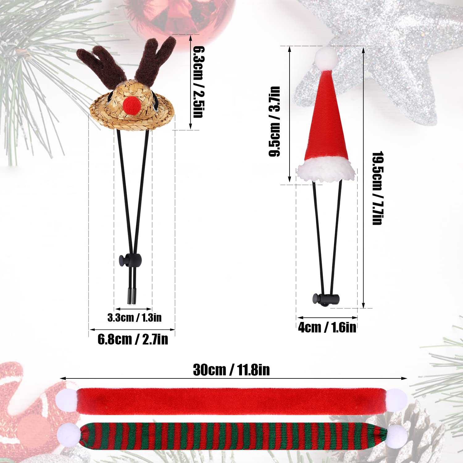 Bearded Dragon Christmas Costume Set - Santa Hat, Scarf & Leash for Reptile Holiday Cosplay (Green & Red) - Perfect for Festive Pet Photos