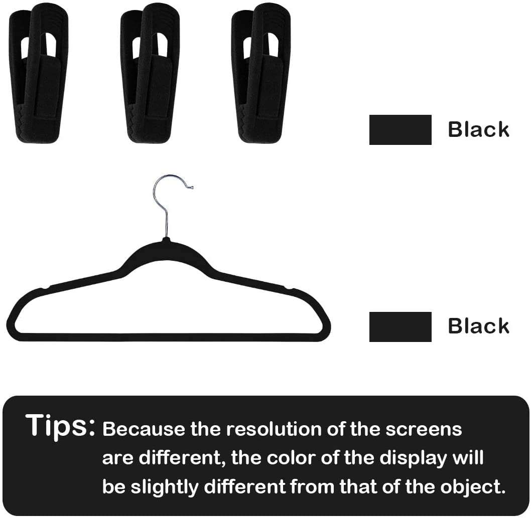 Premium Velvet Hangers with Clips - Strong Non-Slip Pants Hangers for Thin Clothes - Perfect for Closet Organization & Space Saving in Bedrooms, Dorms, and Laundry Rooms