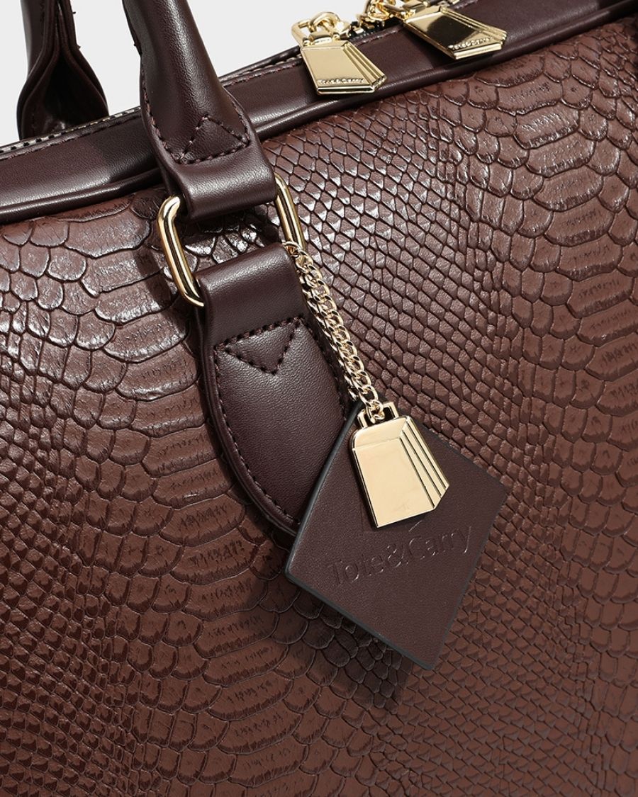 Apollo 1 Premium Leather Laptop Bag in Chocolate Brown - Stylish & Durable 15.6 Inch Laptop Briefcase for Work, Business Travel & College