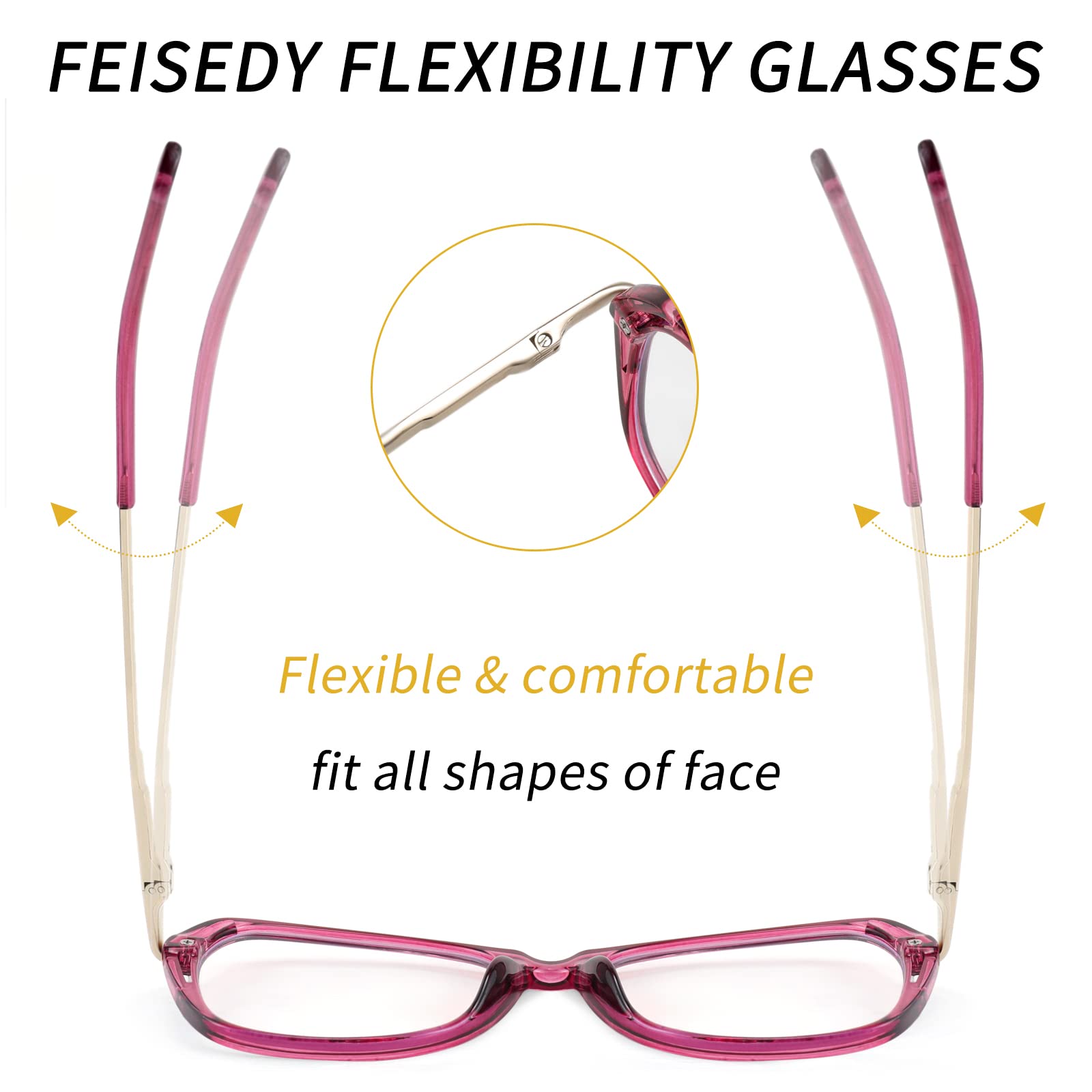 FEISEDY Blue Light Blocking Glasses for Women & Men - Anti Eye Strain Computer Glasses with Cateye Frame (Model B4069) - Perfect for Office Work, Gaming & Screen Time