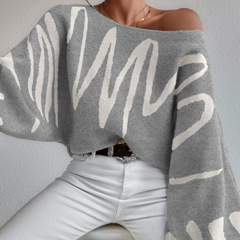 Women's Loose Knit Pullover Sweater with Lantern Sleeve Design - Cozy Casual Wear for Fall & Winter, Perfect for Office, Date Night and Weekend Outings