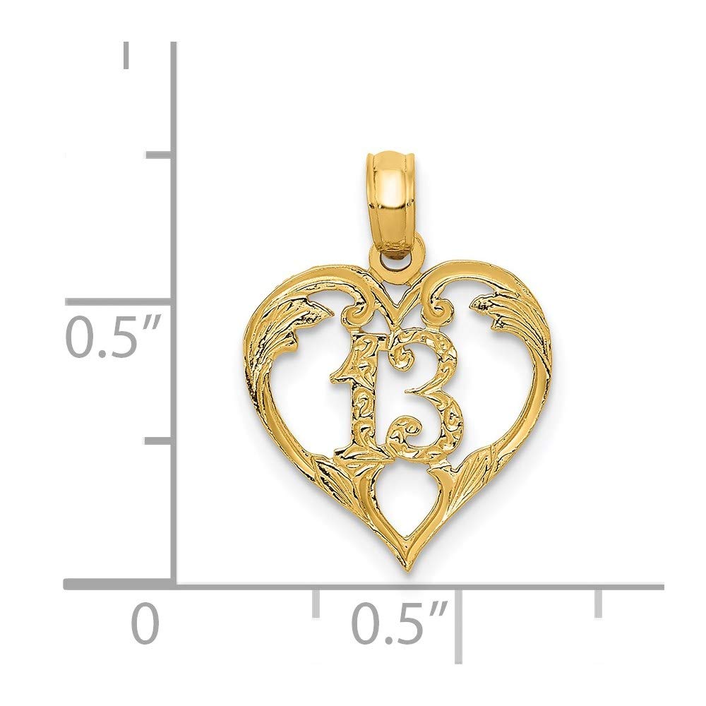 14K Yellow Gold Heart Cut-Out Pendant Necklace - 13mm Black Bow Charm - Elegant Jewelry Gift for Women - Perfect for Valentine's Day, Anniversary & Special Occasions