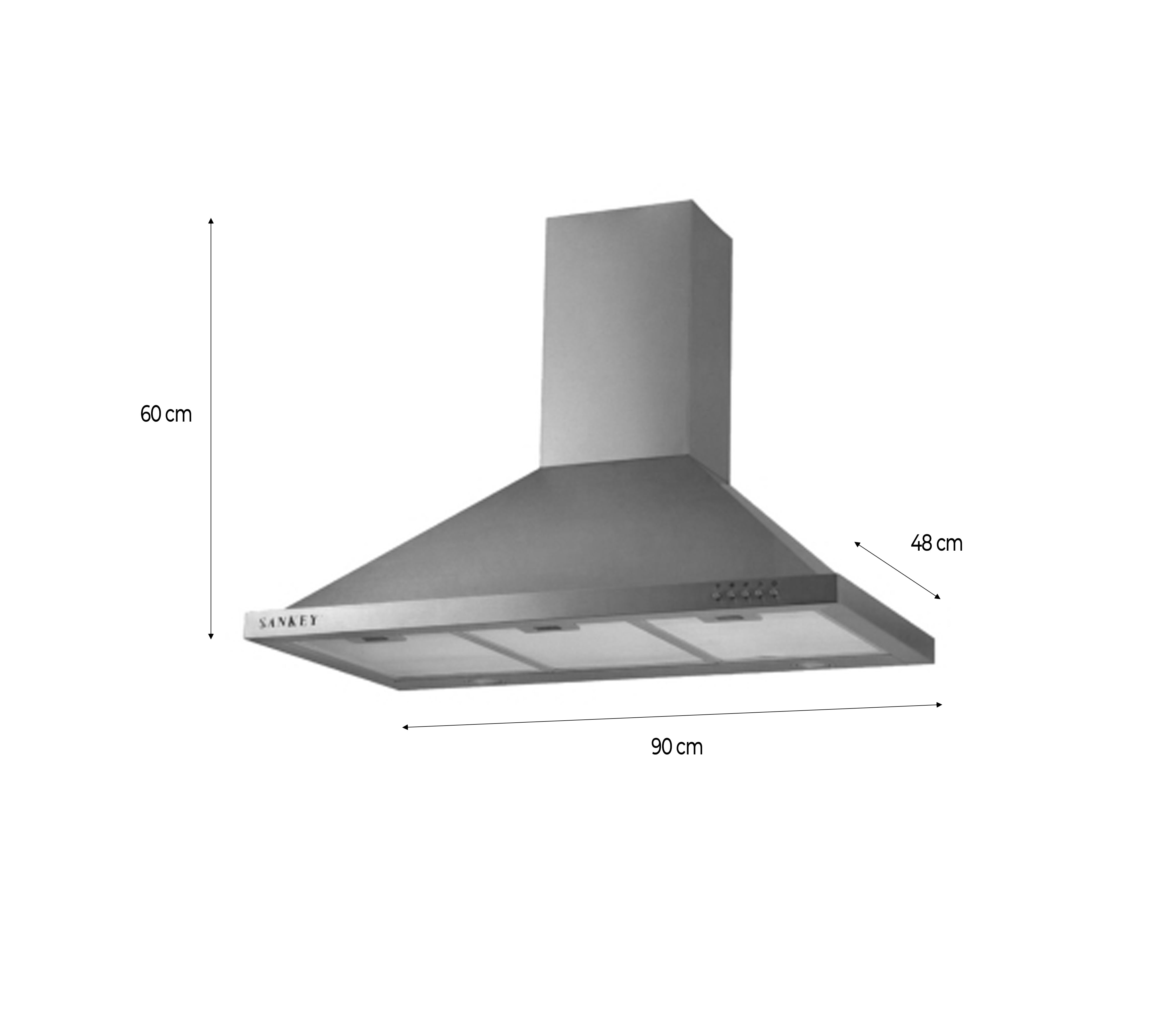36 Inch Stainless Steel Range Hood with Grease Filter - 110V Powerful Ventilation for Kitchen, Perfect for Home Cooking and Smoke Removal