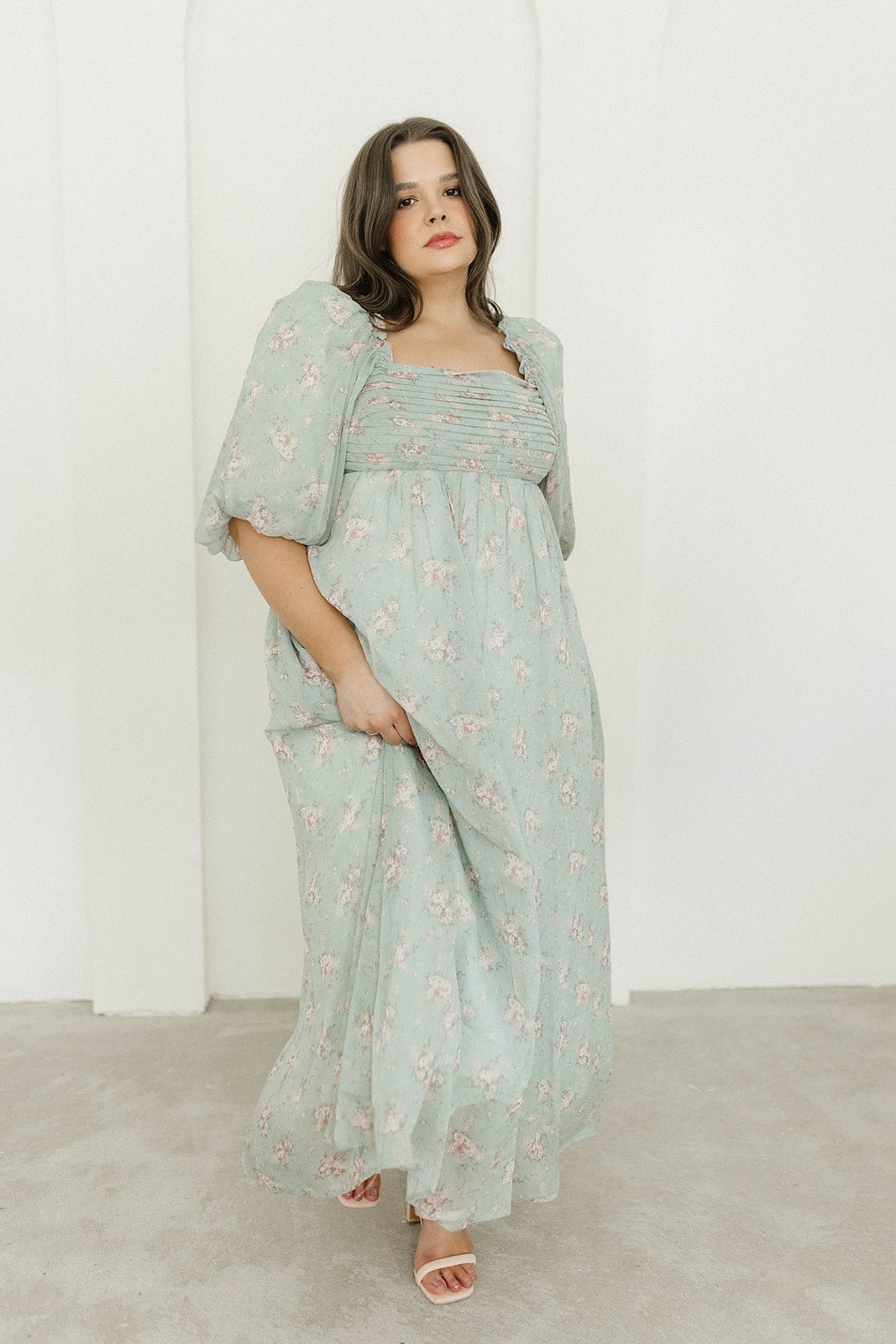Melody Maxi Dress in Turquoise Floral Print - Bump Friendly Maternity Dress & Inclusive Sizing (S-3XL) - Perfect for Beach Vacations, Summer Weddings and Boho Chic Outfits