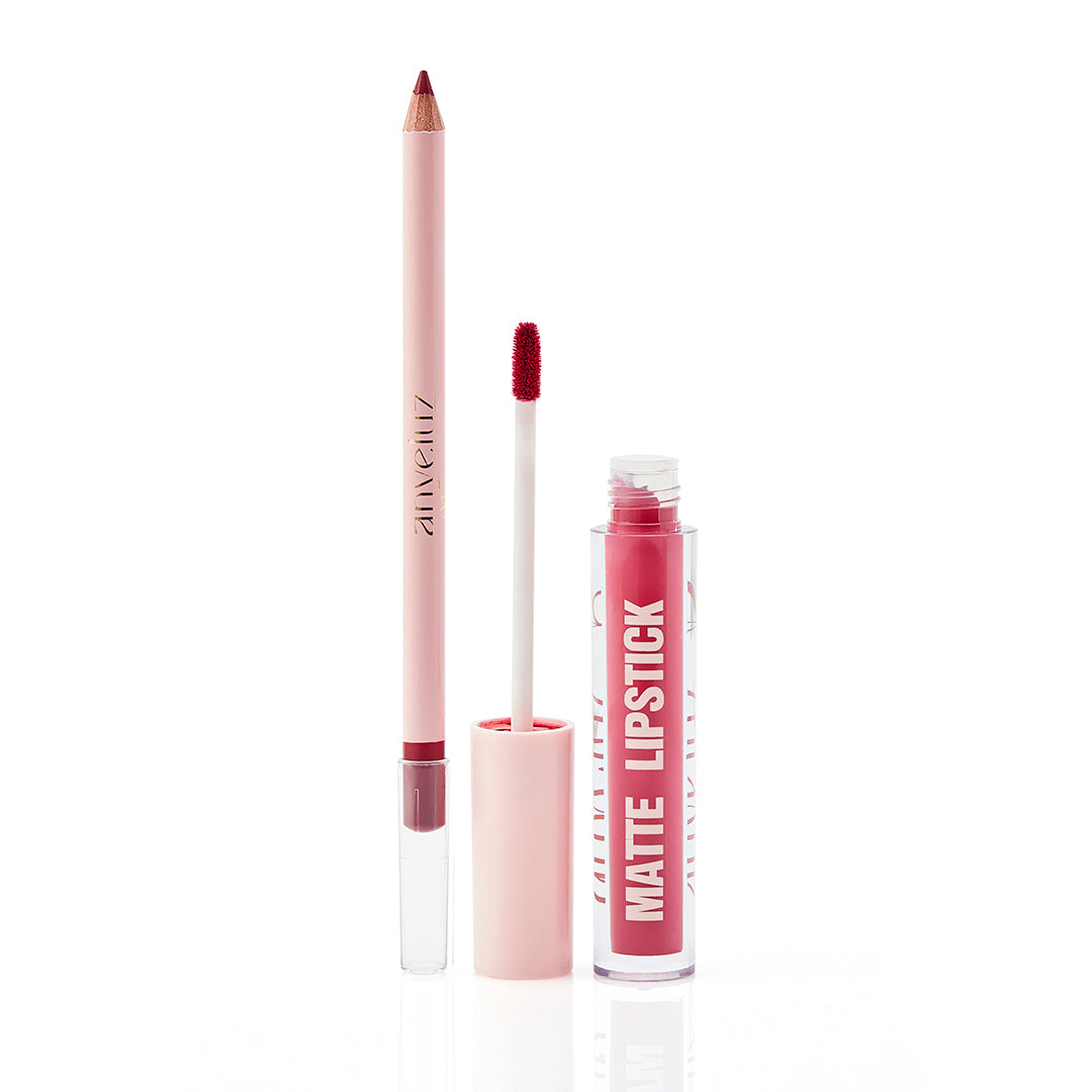 Anyeluz 2-in-1 Lip Gloss and Lip Liner Kit - Long Lasting Moisturizing Lip Makeup Set for Women | Perfect for Daily Wear, Parties & Special Occasions