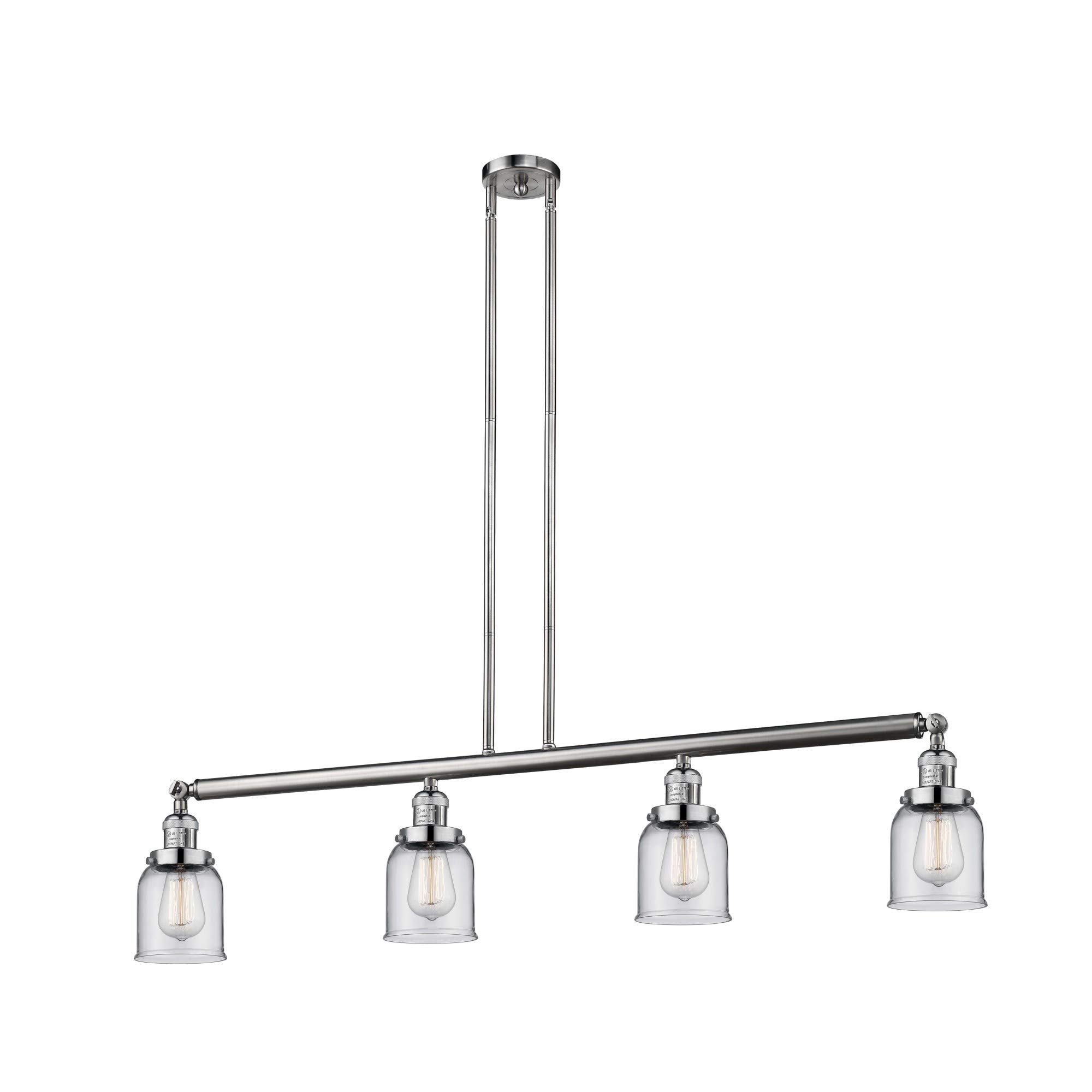 214-PC-G53 Small Bell 3-Light Island Pendant Light in Polished Chrome - Perfect for Kitchen Islands, Dining Rooms & Modern Home Decor