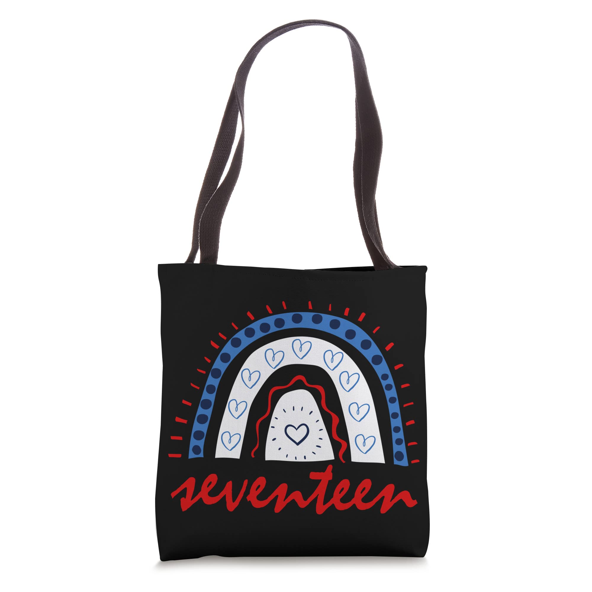 17th Birthday Tote Bag for Girls - Rainbow Design - Perfect for Birthday Parties, Gifts & Celebrations