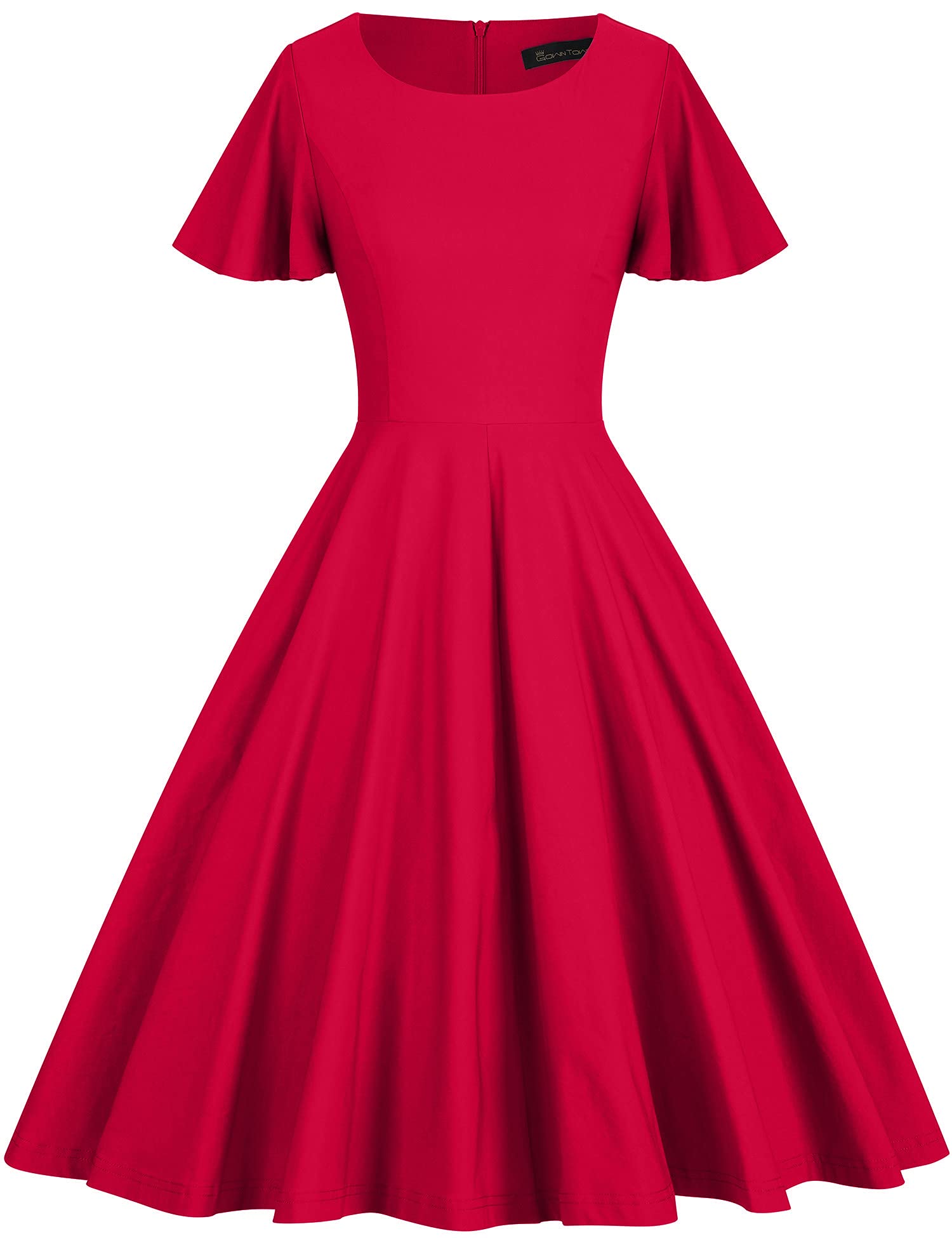 1950s Vintage Butterfly Sleeve Swing Dress - Retro Stretchy A-Line Dress by GownTown | Perfect for Cocktail Parties, Vintage Themed Events & Everyday Retro Style