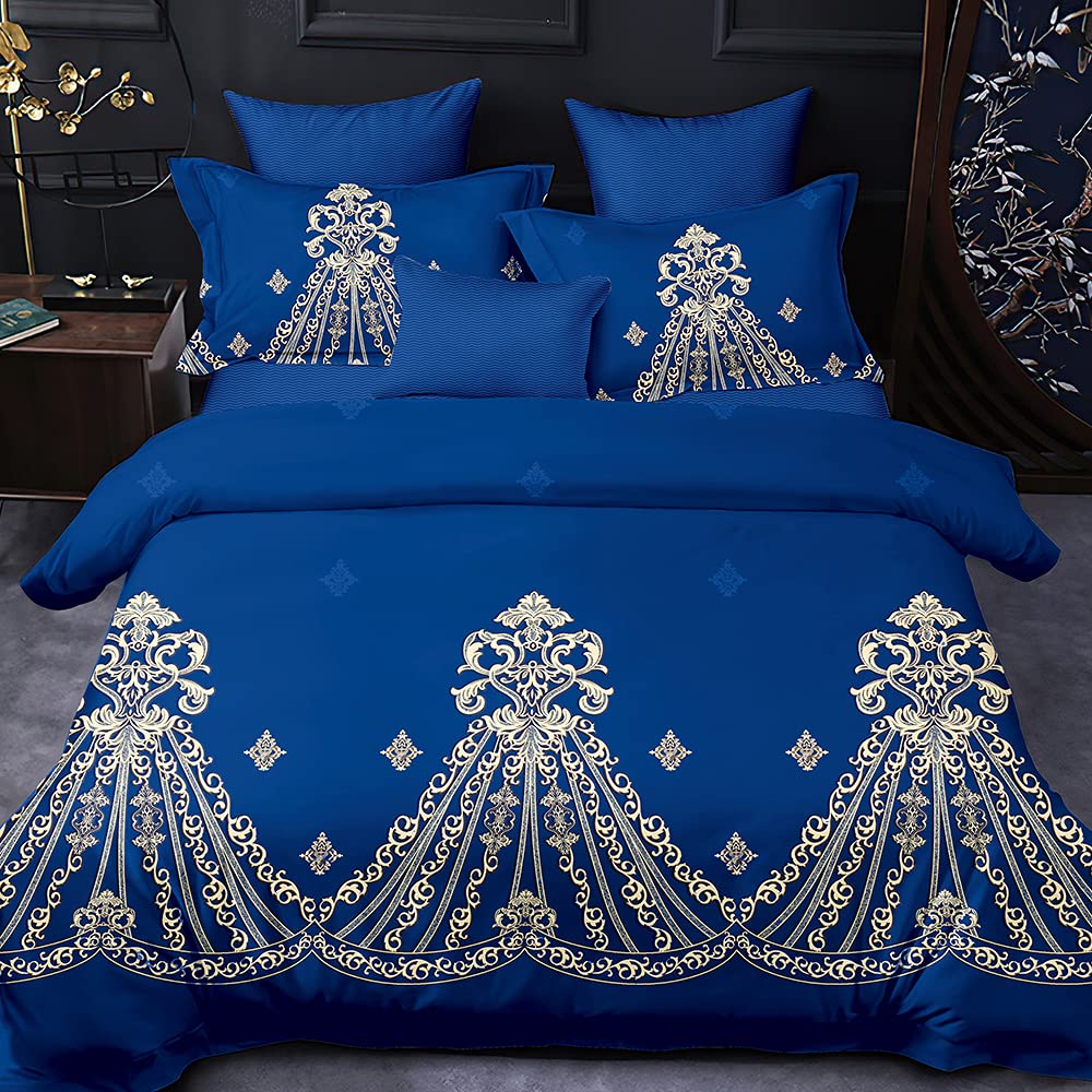 Shatex Ultra Soft 100% Microfiber Polyester Queen Size Comforter Set - 3 Piece Blue Bedding Set with 2 Pillow Shams | Breathable & Hypoallergenic | Perfect for Master Bedroom, Guest Room & Dorm Decor