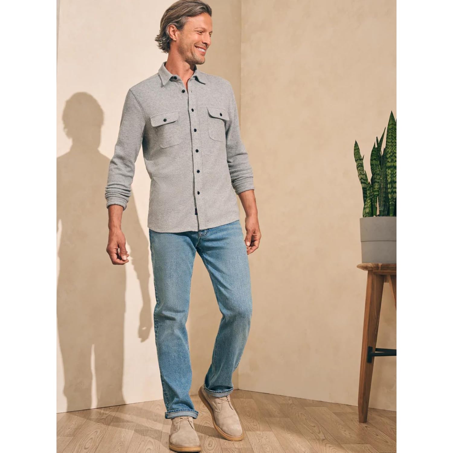 Faherty Men's Legend Sweater Shirt - Soft Cotton Blend Pullover for Casual Wear, Layering & Outdoor Activities | Cozy Fall & Winter Fashion for Men