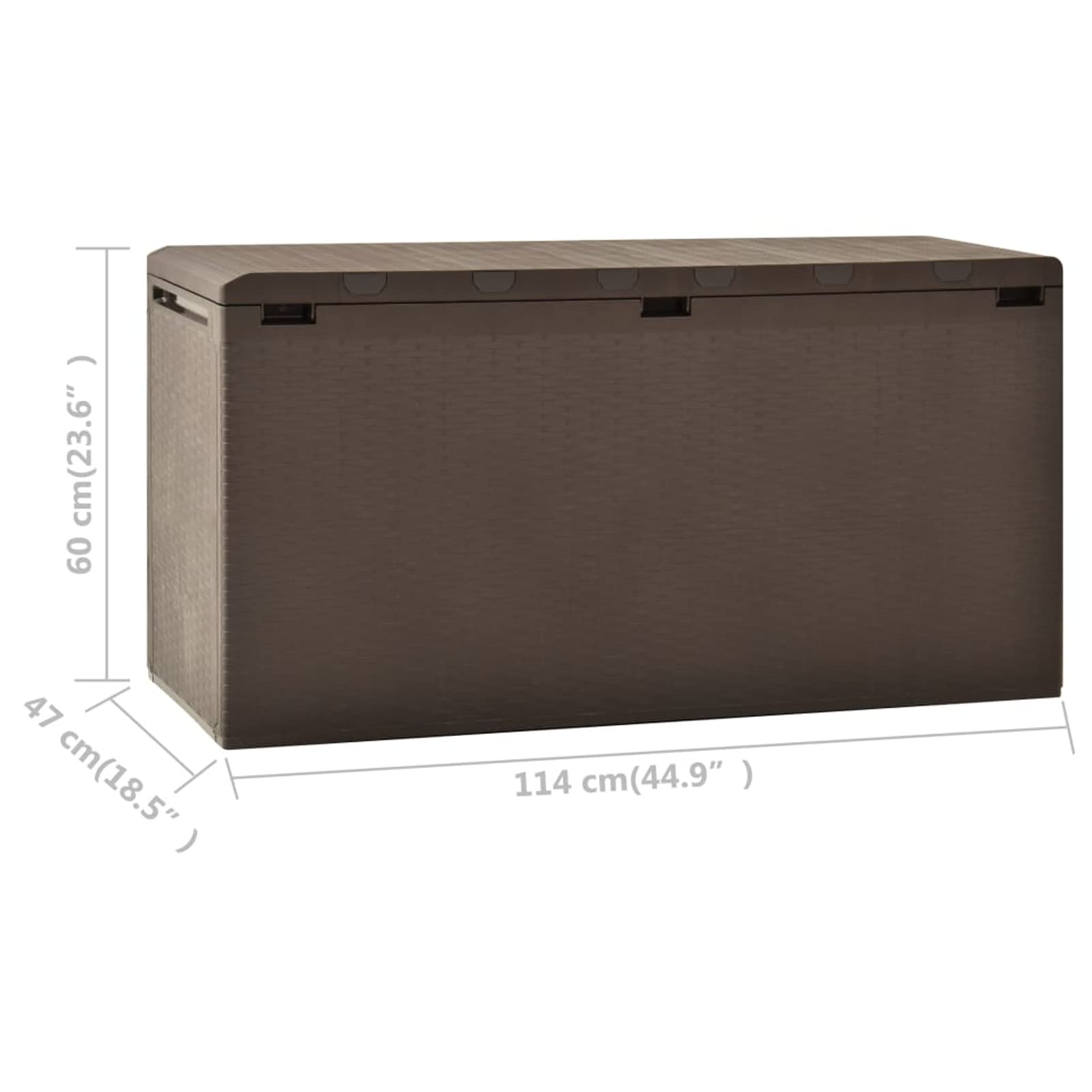 Outdoor Waterproof Patio Storage Box with Bench - 44.9x18.5x23.6 Inch Brown Deck Box for Pool Toys, Garden Cushions & Patio Accessories - Perfect for Backyard, Poolside & Deck Organization