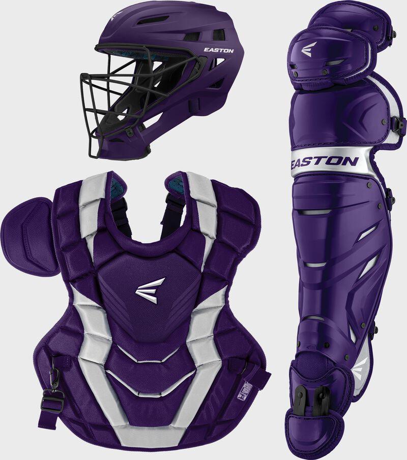 Easton Elite X Catcher's Box Set for Adults - Premium Baseball Catcher Gear with Chest Protector, Leg Guards & Helmet - Perfect for Professional & Amateur Games, Training & Practice Sessions