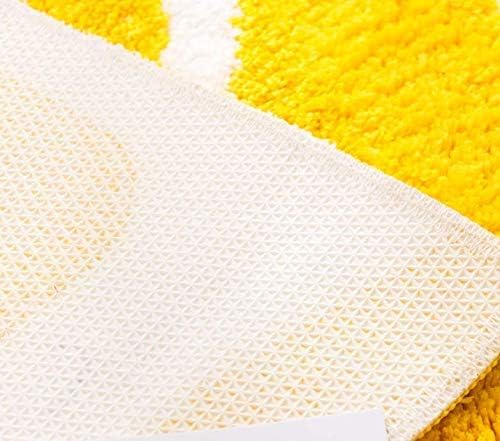 Non-Slip Water Absorbent Lemon Fruit Shaped Bathroom Rug - Cute Half Round Door Mat for Bedroom, Kitchen & Bathroom - Anti-Skid Floor Carpet (Yellow, 50x100cm) - Perfect for Bathroom Safety, Kitchen Decor & Cozy Bedroom Accent