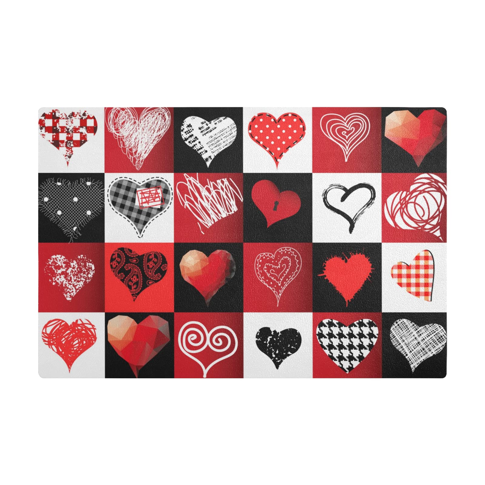 QwThum Heart-Shaped Leather Coffee Mat - Absorbent, Washable Dish Drying Mat (18x12 Inch) for Countertops - Perfect for Coffee Makers, Kitchen Decor & Gift Giving