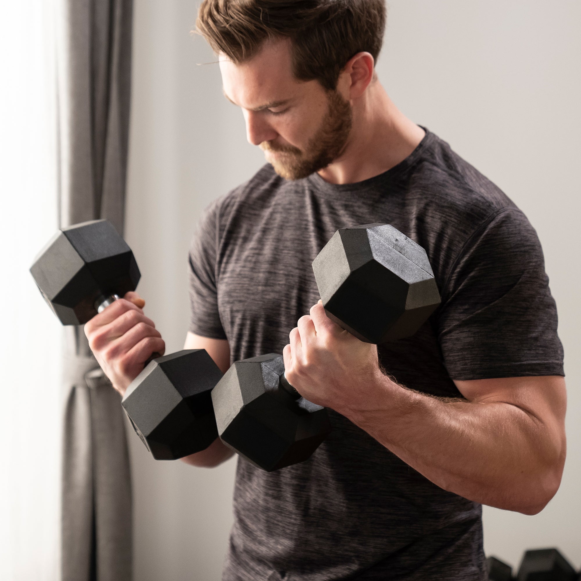 50lb Rubber Hex Dumbbell Set for Home Gym & Strength Training | Marcy RHDB-050 | Durable Workout Equipment for Weight Lifting & CrossFit