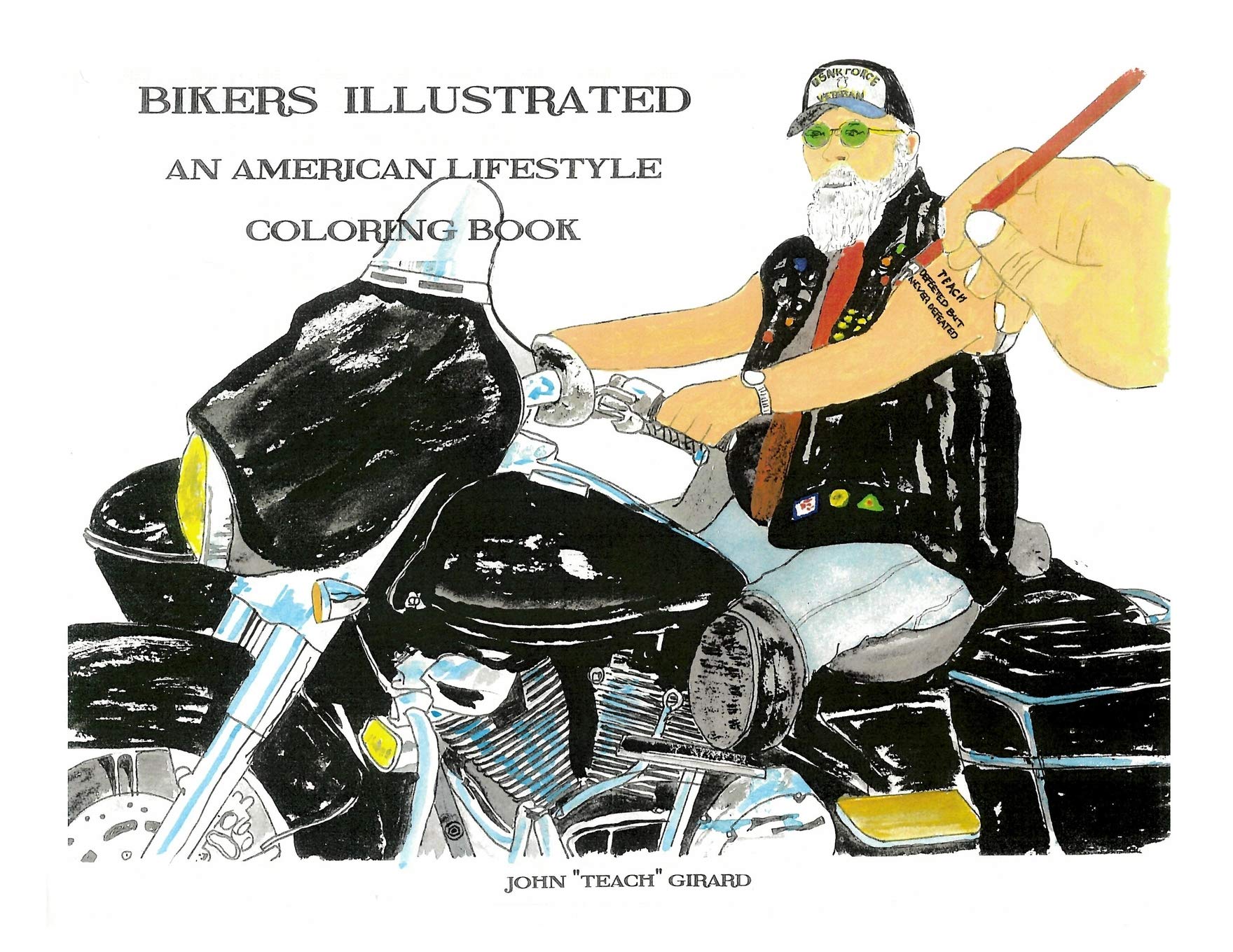 Bikers Illustrated: American Lifestyle Coloring Book for Adults - Relaxing Motorcycle Scenes & Road Trip Adventures
