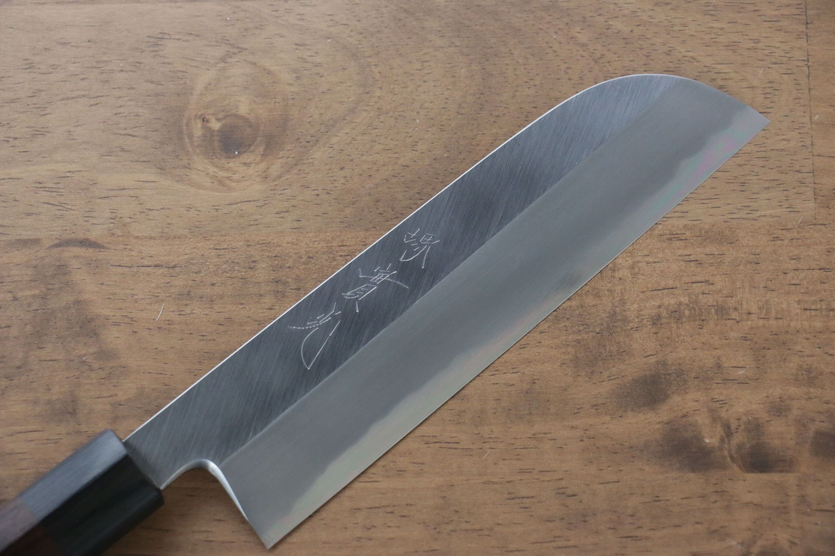 Premium Jikko White Steel No.2 Kamagata Usuba 180mm Japanese Chef Knife with Shitan Handle - Professional Sushi & Vegetable Cutting Tool for Home Cooks & Chefs