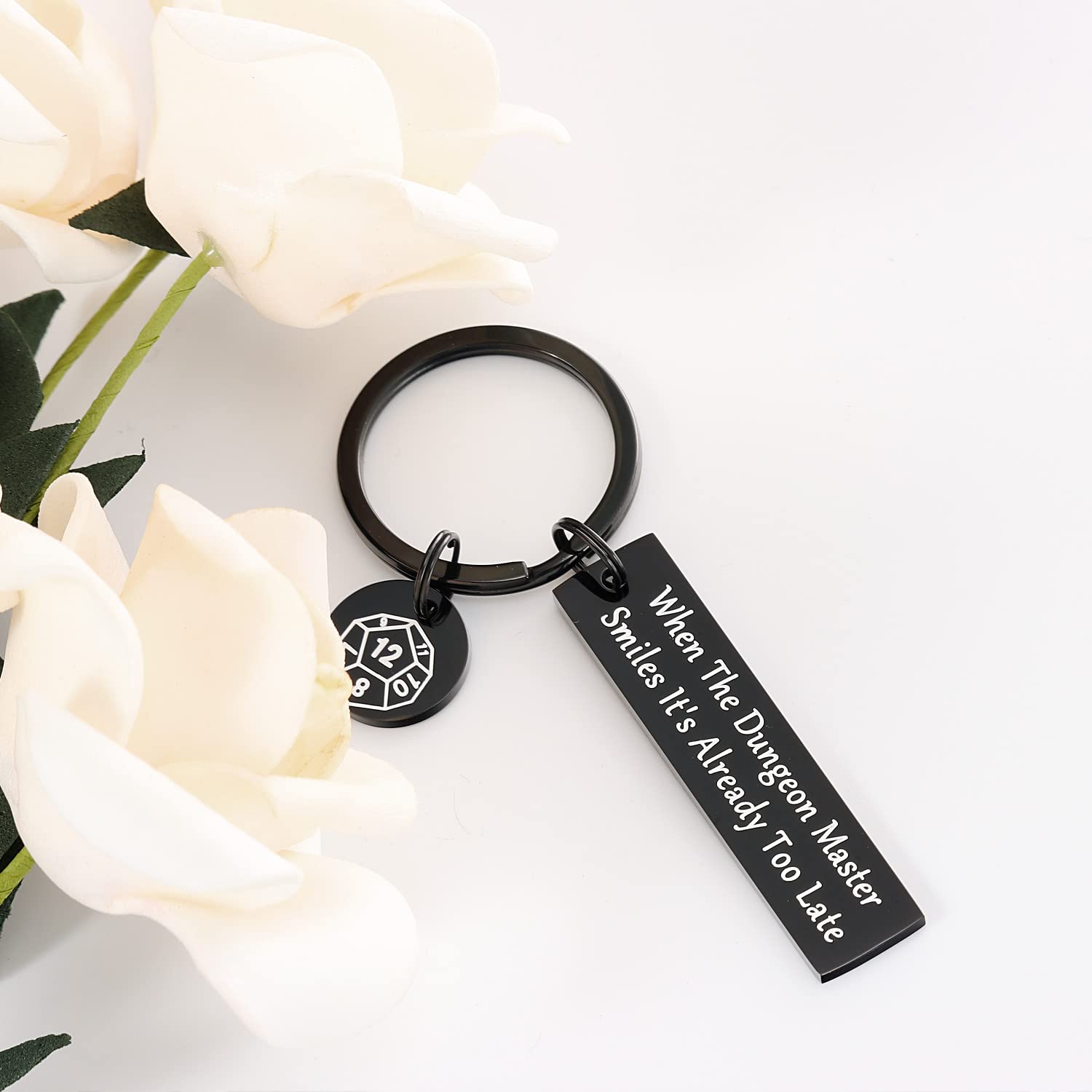 Dungeons & Dragons Keychain - HUTIMY DND Merchandise Keyring Gift for Men, Dungeon Master Jewelry & Accessories | Perfect for Gamer Gifts, Cosplay, and Fantasy Lovers