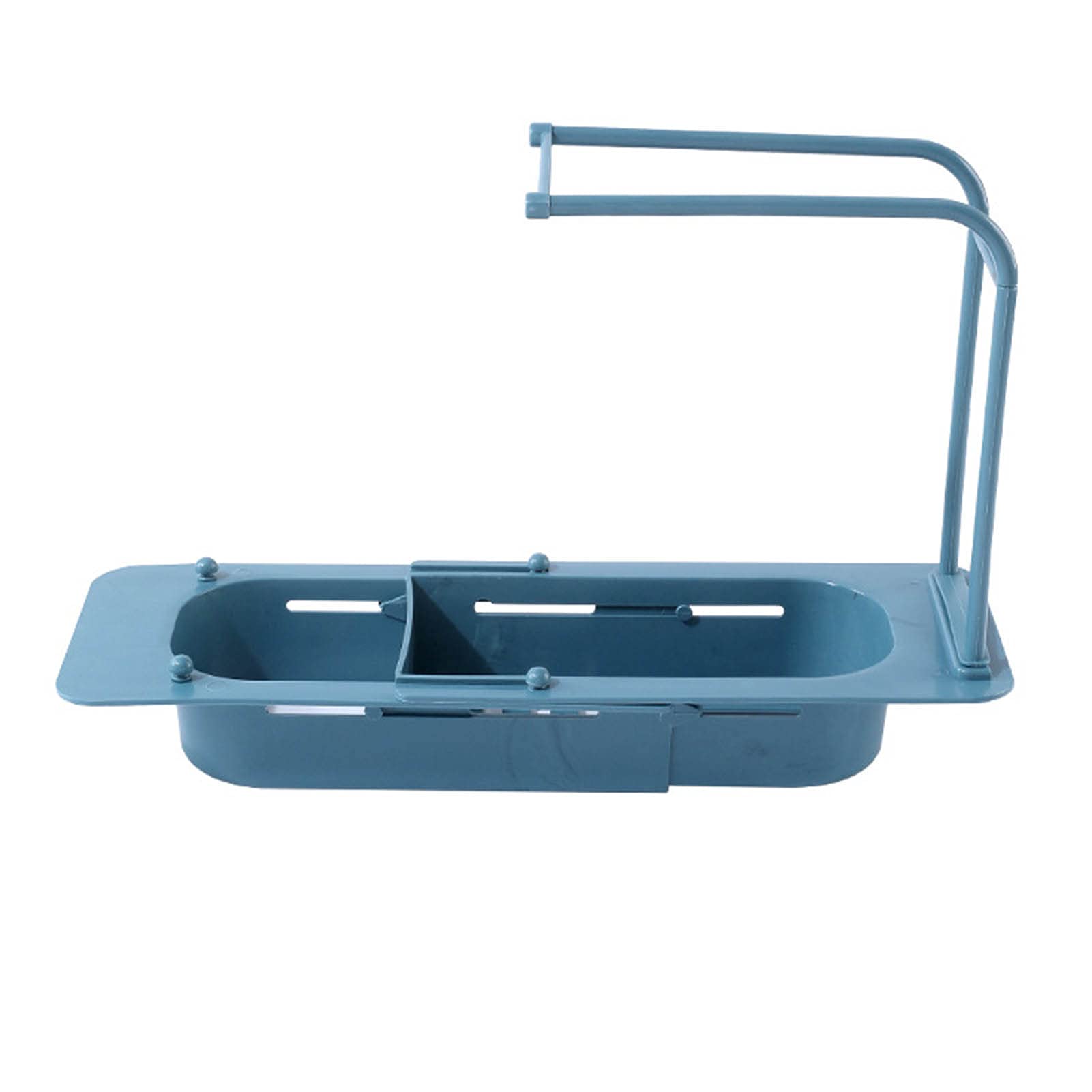 Adjustable Kitchen Sink Drain Rack & Sponge Soap Holder - Double Layer Retractable Dish Drying Rack with Hollow Drain Basket for Efficient Rag Storage - Durable & Easy to Clean for Organized Kitchen Countertops (Perfect for Small Spaces & Daily Dishwashing)