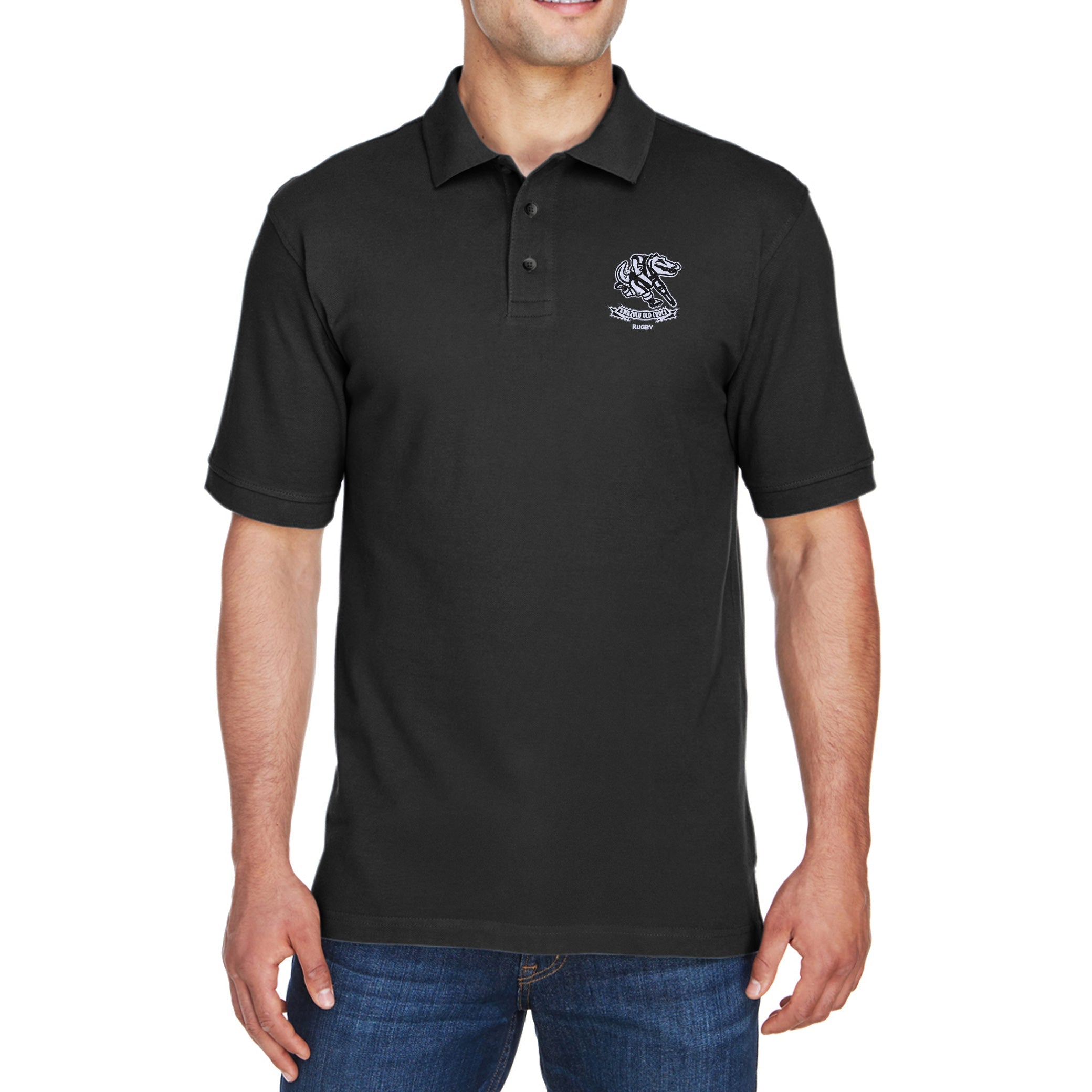 KwaZulu Old Crocs Ringspun Cotton Polo Shirt for Men - Comfortable Casual Wear for Outdoor Activities, Golf & Summer