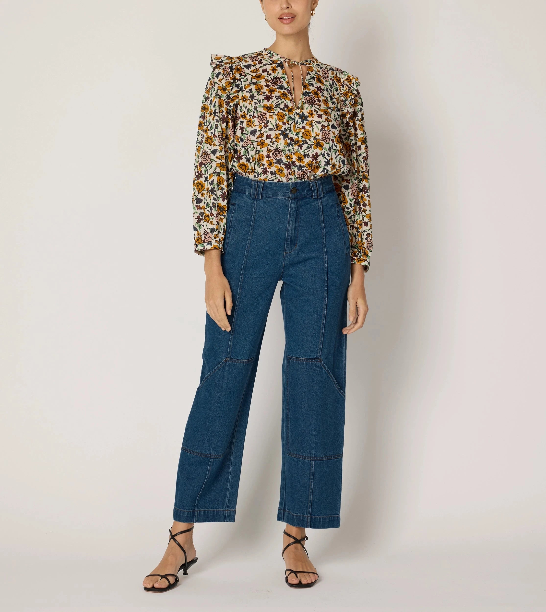Malin Blouse | Wild Cosmos Print Women's Tops - Elegant Floral Blouse for Casual Wear, Office & Date Night Outfits