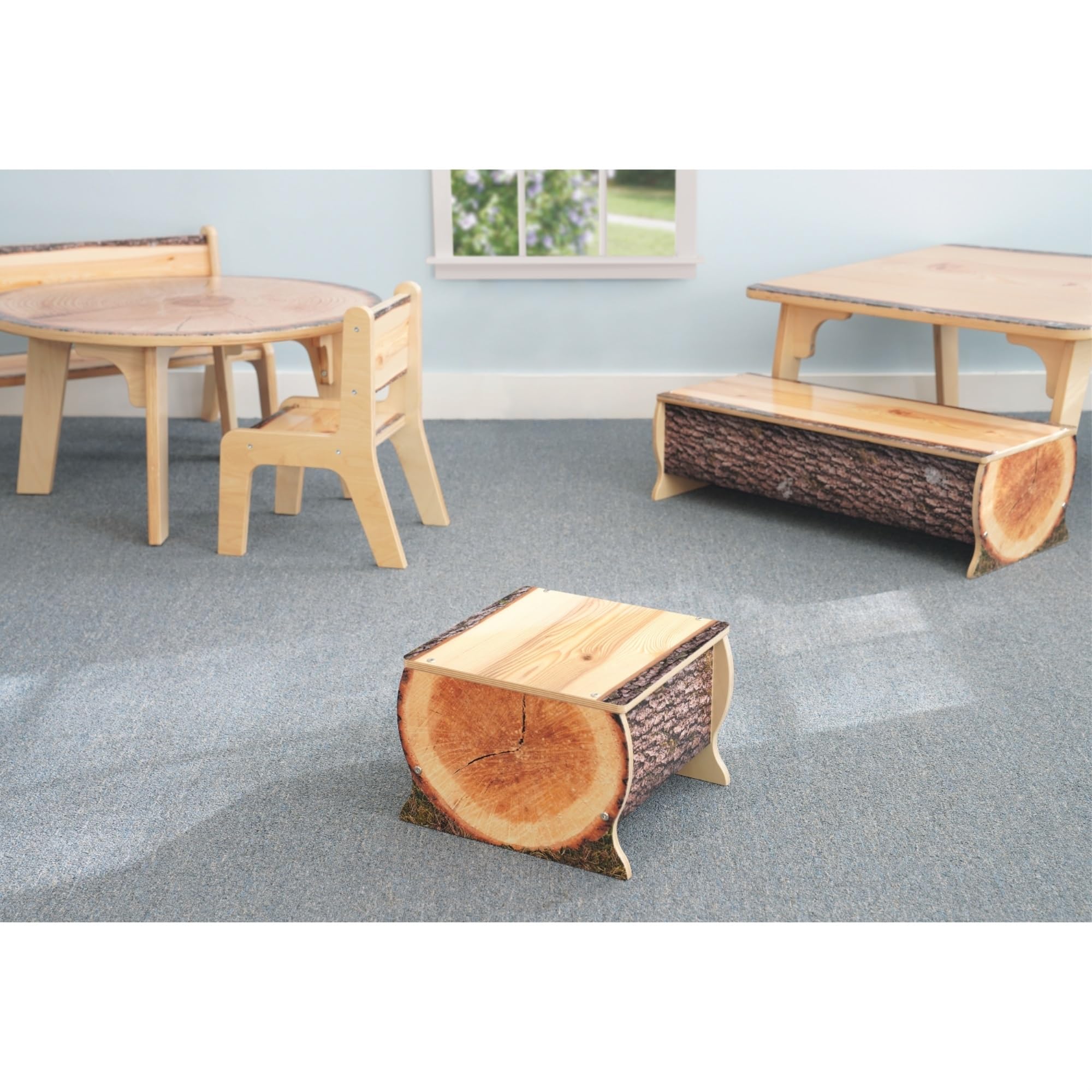 Whitney Brothers WB0904 Natural Wood Live Edge Small Log Bench 14