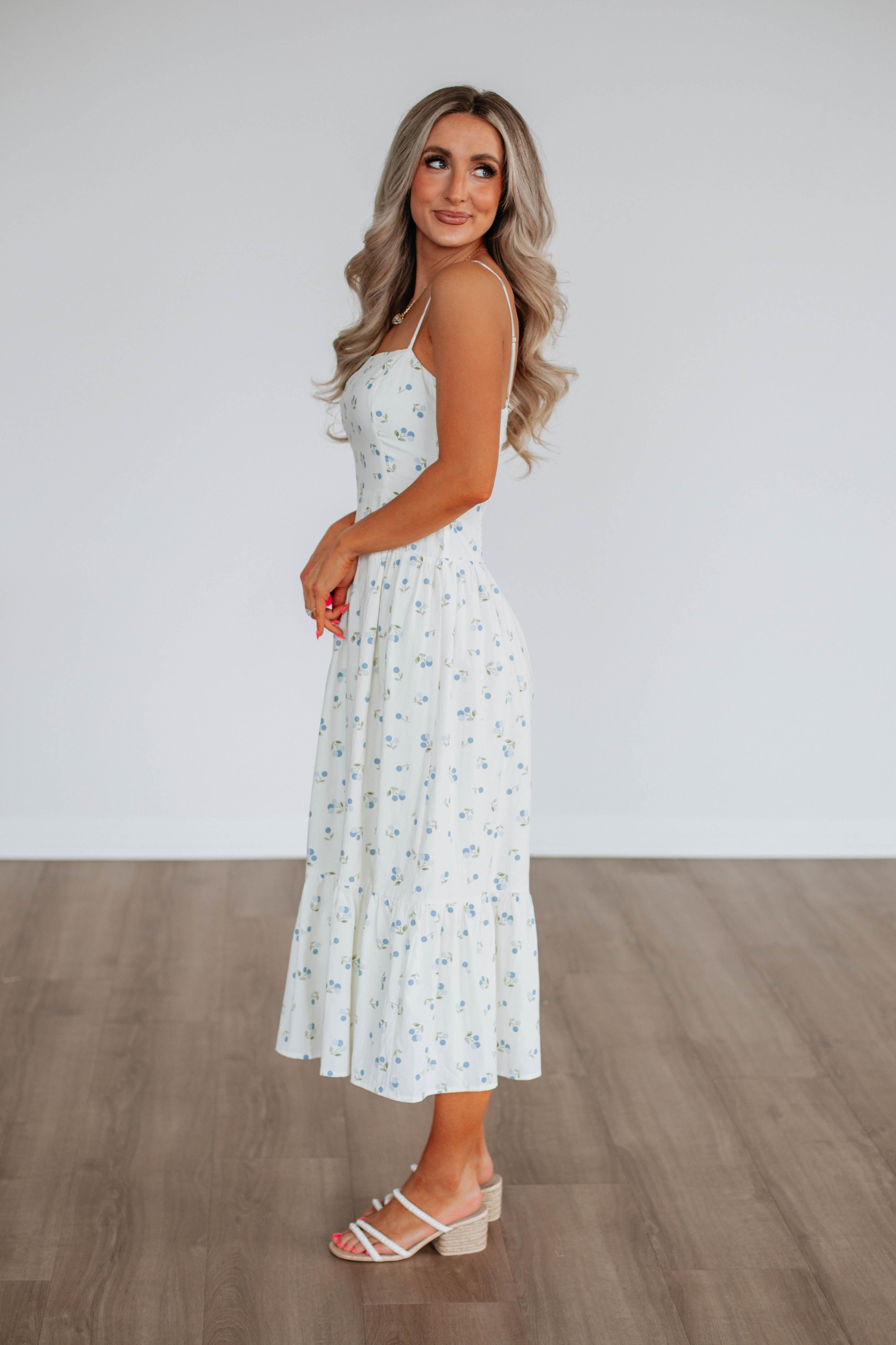 Pomery Midi Dress for Women - Flowy Summer Casual Dress with Pockets, Perfect for Beach, Vacation & Everyday Wear