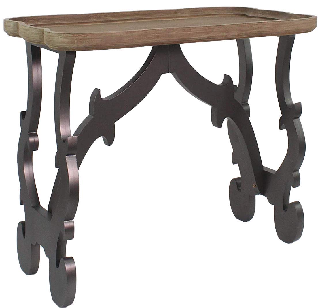 Vintage Style Coffee Table - Large Sofa Side Table with Black Legs & Natural Wood Finish - Perfect for Living Room, Lounge or Office Decor