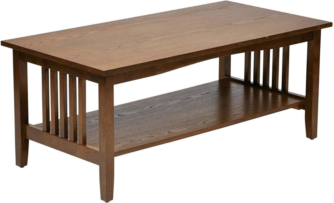 OSP Designs Sierra Coffee Table - Solid Ash Wood Modern Living Room Furniture [SRA12 AH] - Perfect for Small Spaces, Apartments & Cozy Home Decor