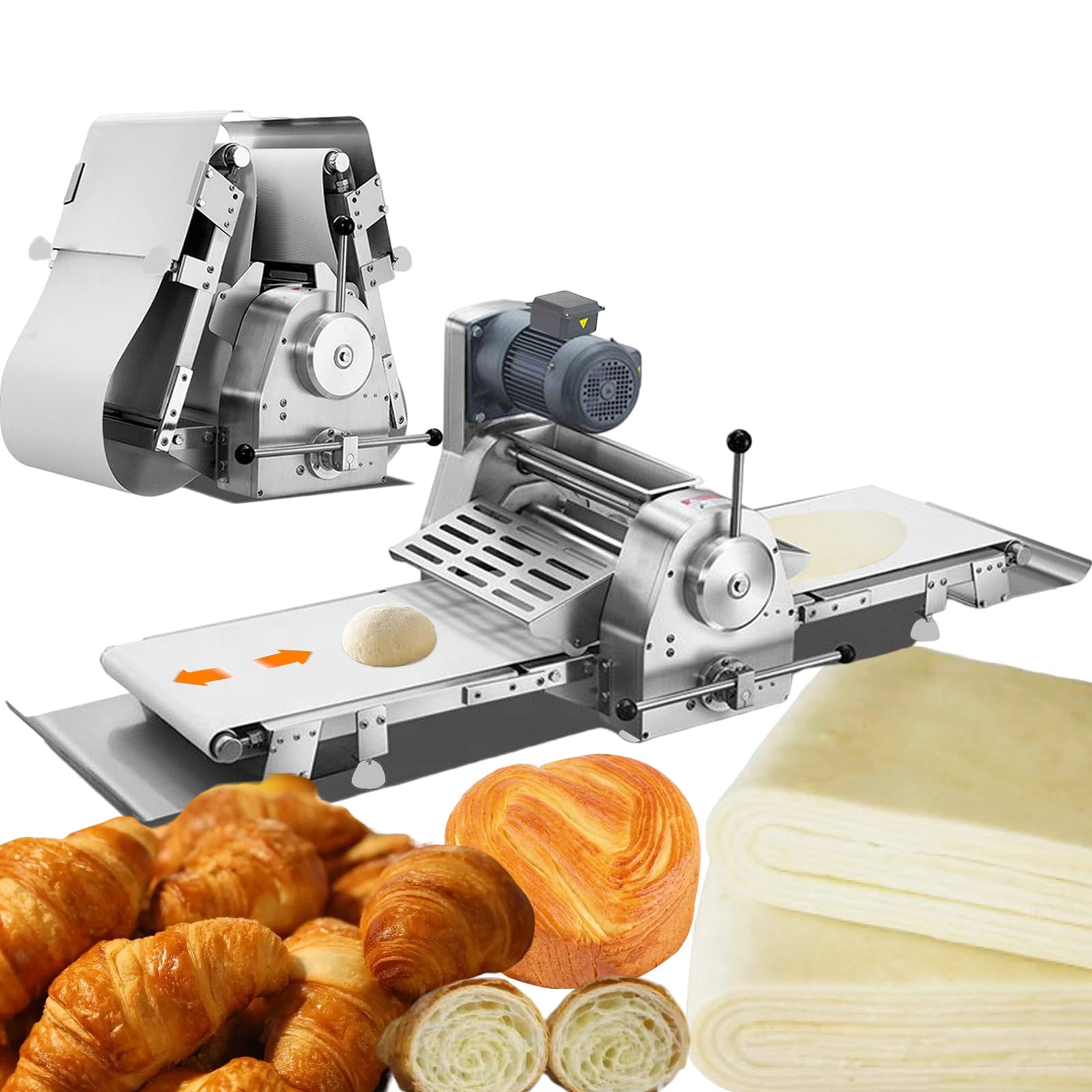 INTSUPERMAI Commercial Reversible Pizza Dough Sheeter Machine - 65