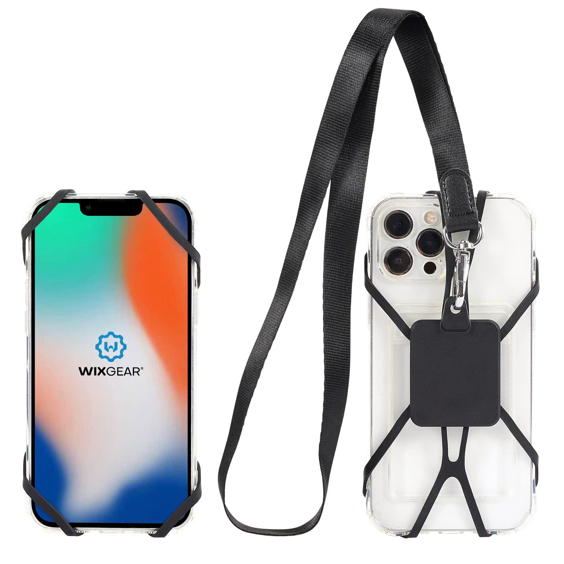 WixGear Magnetic Phone Lanyard Holder - Adjustable Silicone Neck Strap with Strong Magnetic Grip for iPhone 15/14/13, Samsung Galaxy S23/S22, Pixel 7/6 - Hands-Free Convenience for Running, Travel, Work & Outdoor Activities