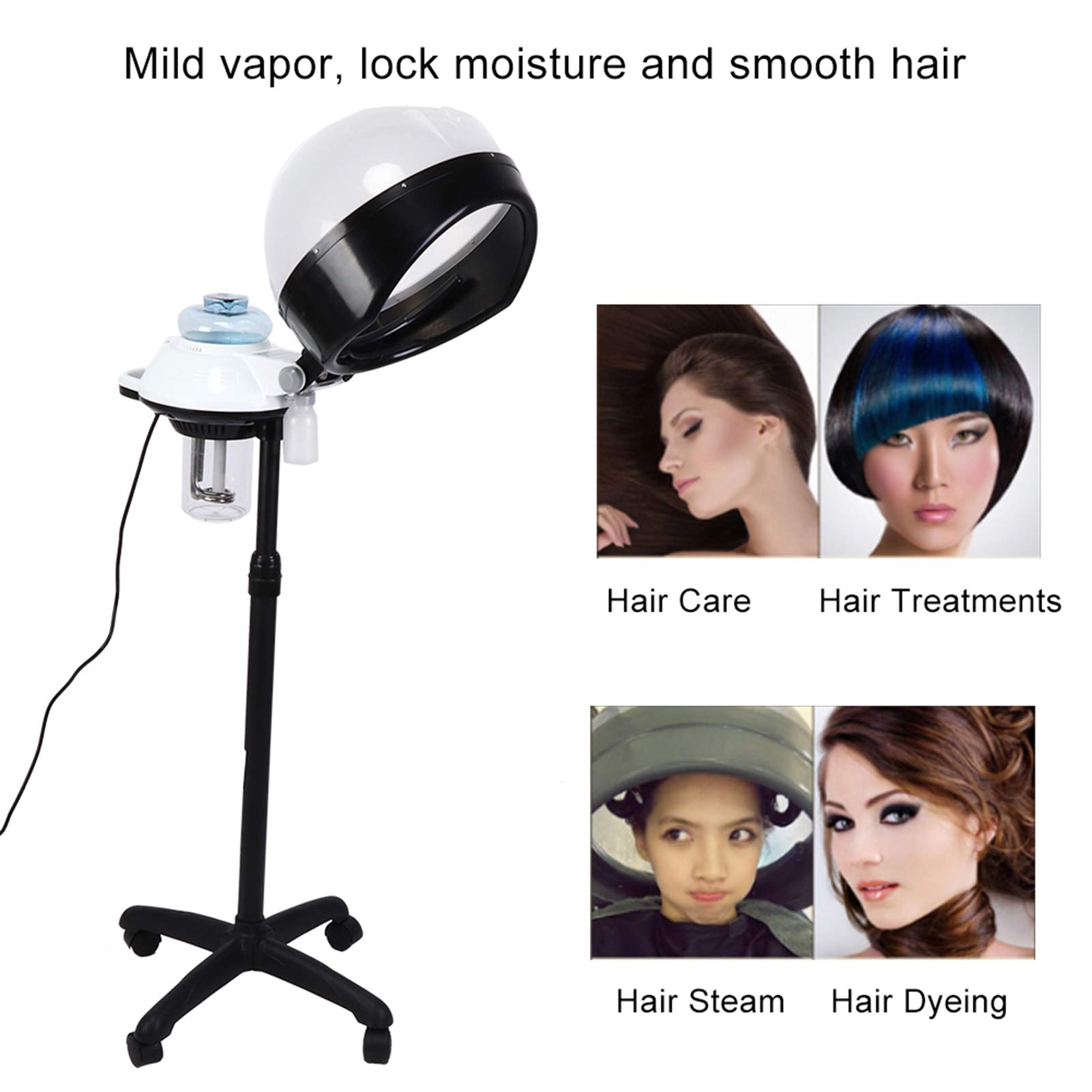Adjustable Professional Hair Coloring Steamer with Hooded Bonnet - Salon & Home Use Perming & Treatment Dryer for Hair Care & Styling