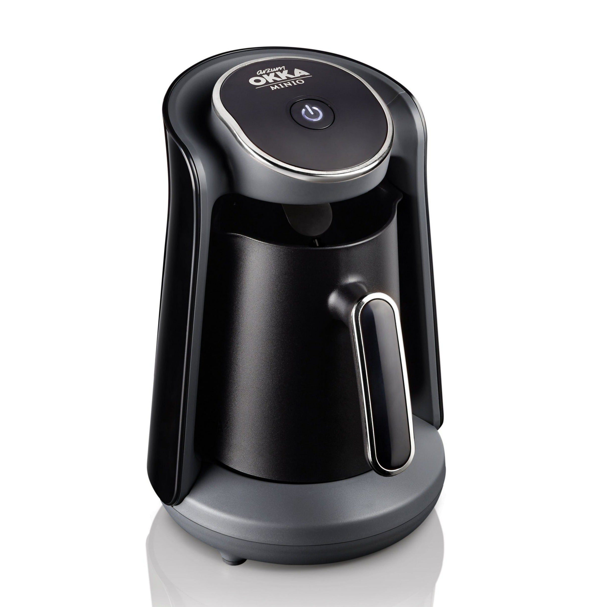 Arzum Okka Minio Automatic Turkish Coffee Maker - Electric Stovetop Brewer for Rich Espresso & Traditional Coffee, Black/Silver - Perfect for Home, Office & Gifts
