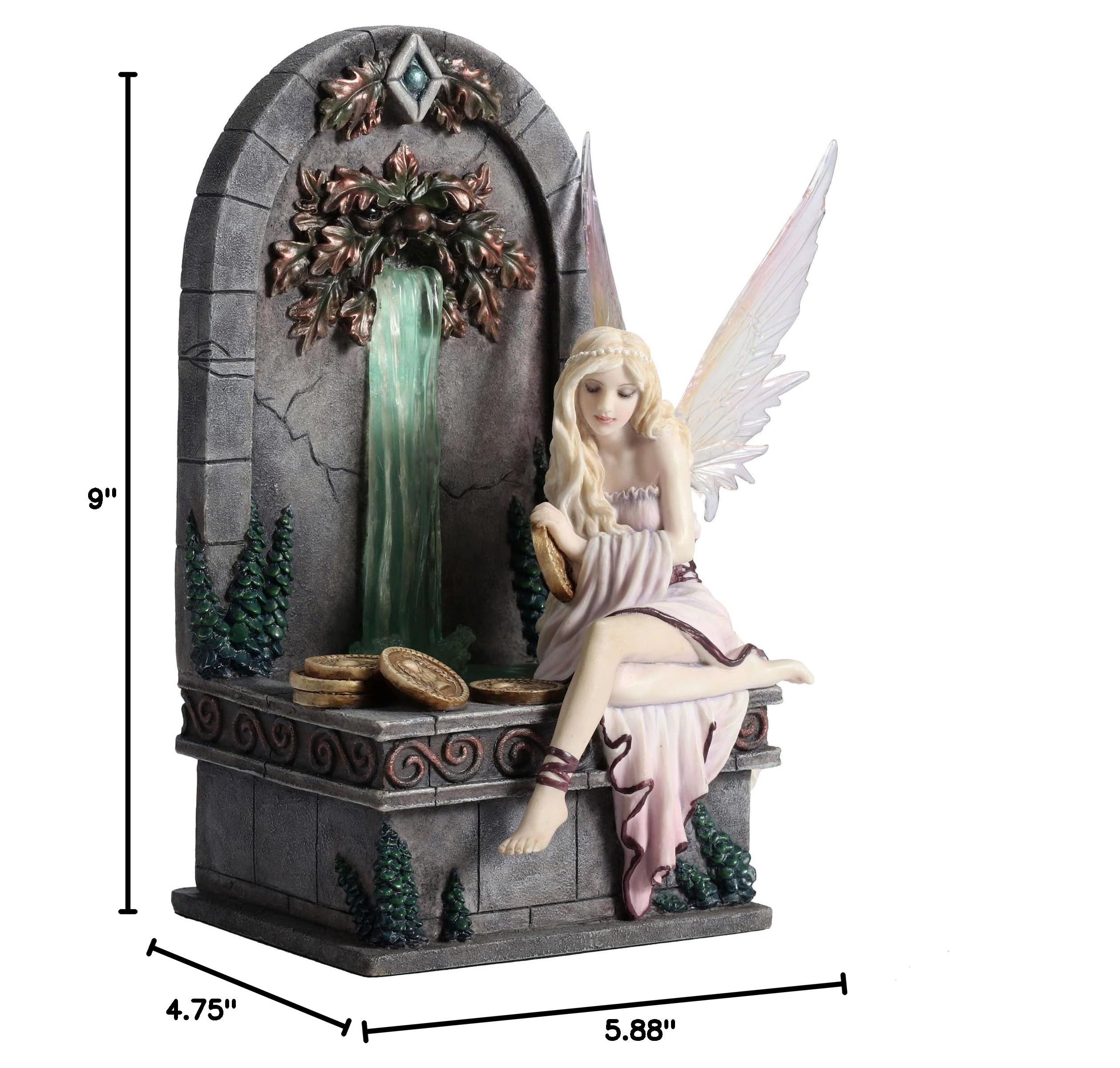 Veronese Design Fairy Wishing Well LED Fountain Sculpture - Selina Fenech Inspired Home Decor for Garden, Yard & Indoor Display | Magical Gift for Fantasy Lovers