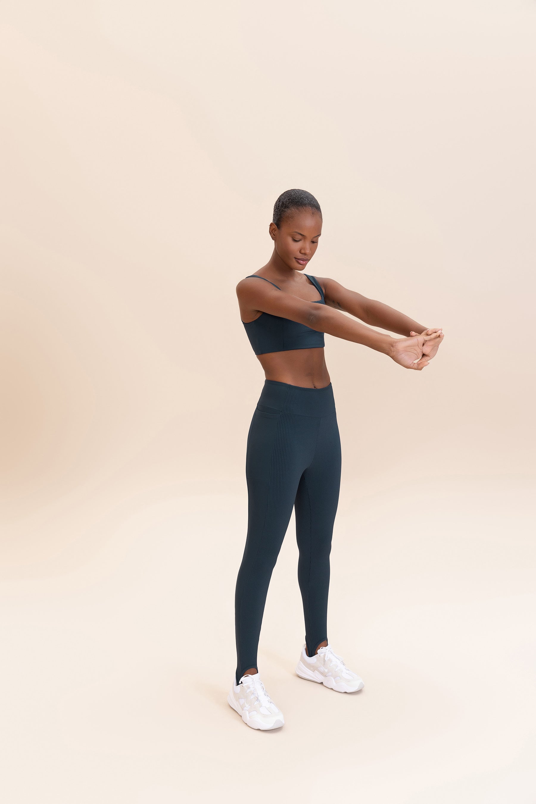 High Waist Ribbed Glossy Leggings for Women - Stretchy & Shiny Workout Yoga Pants - Perfect for Gym, Running, and Everyday Wear
