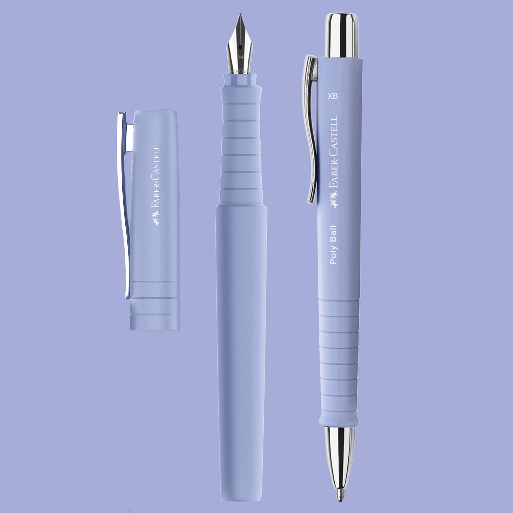 Premium Poly Fountain & Ballpoint Pen Gift Set - Elegant Pale Iris Design (#241051) | Perfect for Office, Business Meetings & Graduation Gifts